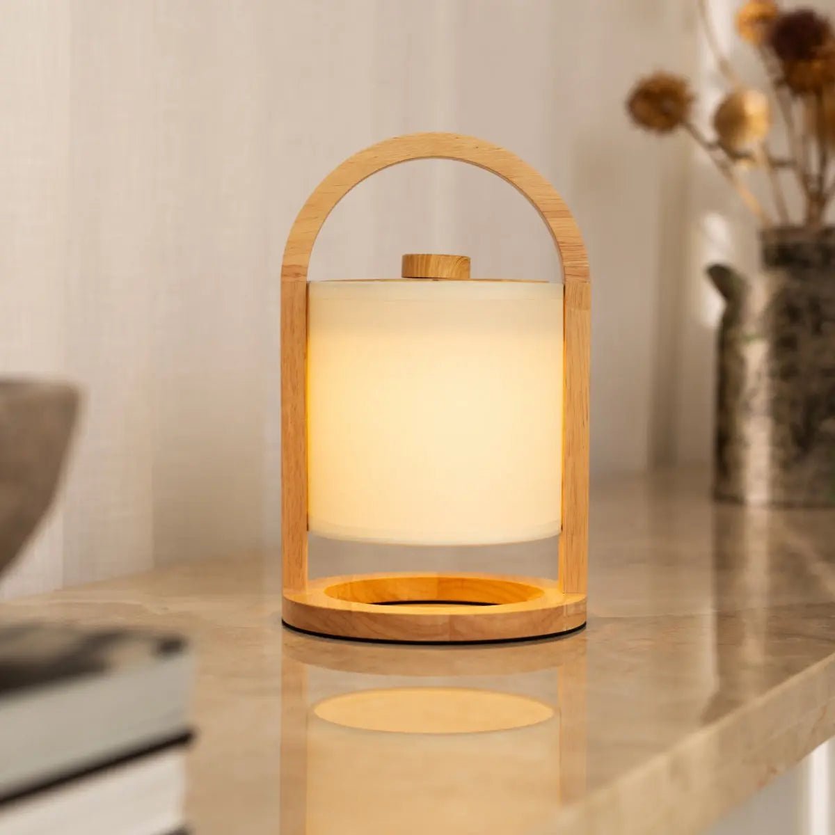 River Light Bruine Houten Oplaadbare Lamp – Dimbaar & Snoerloos Licht Tavellio - Amsterdam