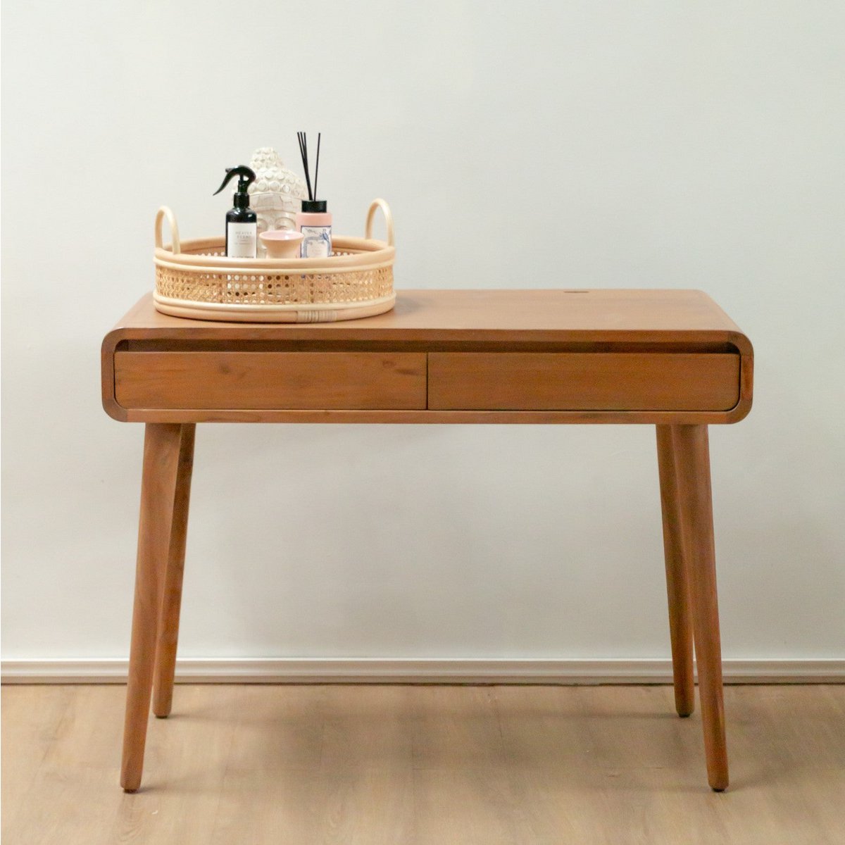 Rotan Dienblad | Rond Dienblad NEIRA Handgemaakt Beige Decoratief Dienblad Ø40 cm Soeji