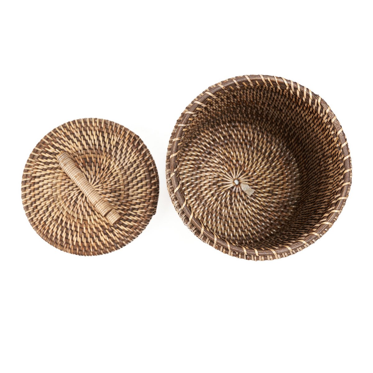 Rotan opbergmand smal & hoog – natuurlijk bruin Bazar Bizar Living