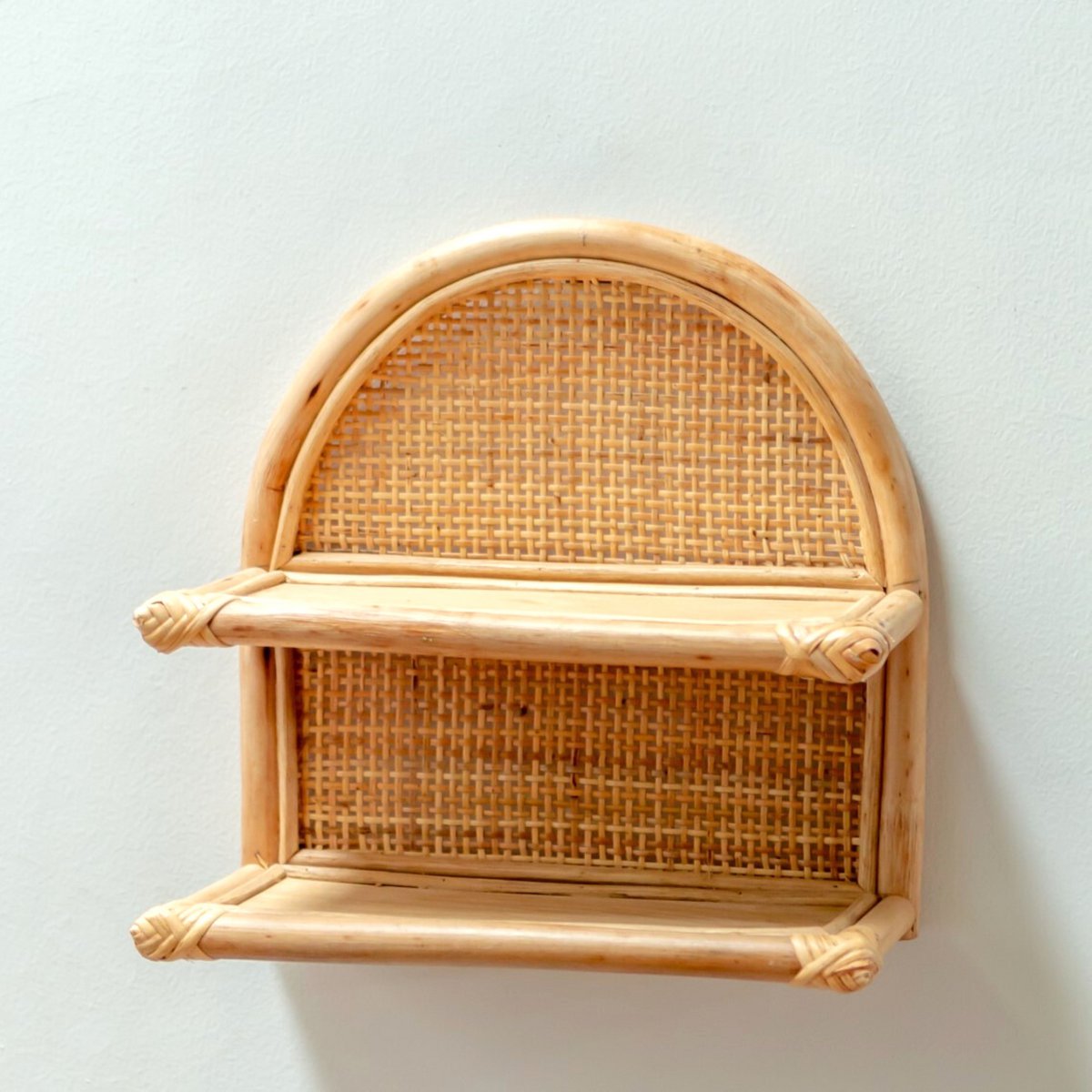 Rotan Wandplank 30x30 cm | Hangend plankje TIASA beige Soeji