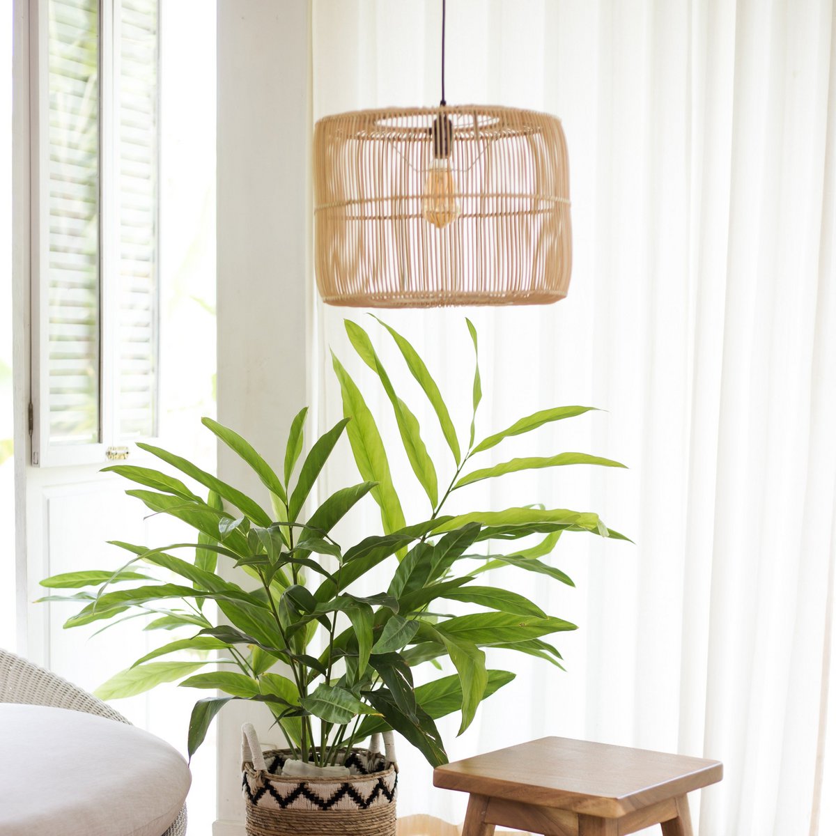 Rotanlamp | Boho lampenkap | Hanglamp LIKU (2 maten) Soeji
