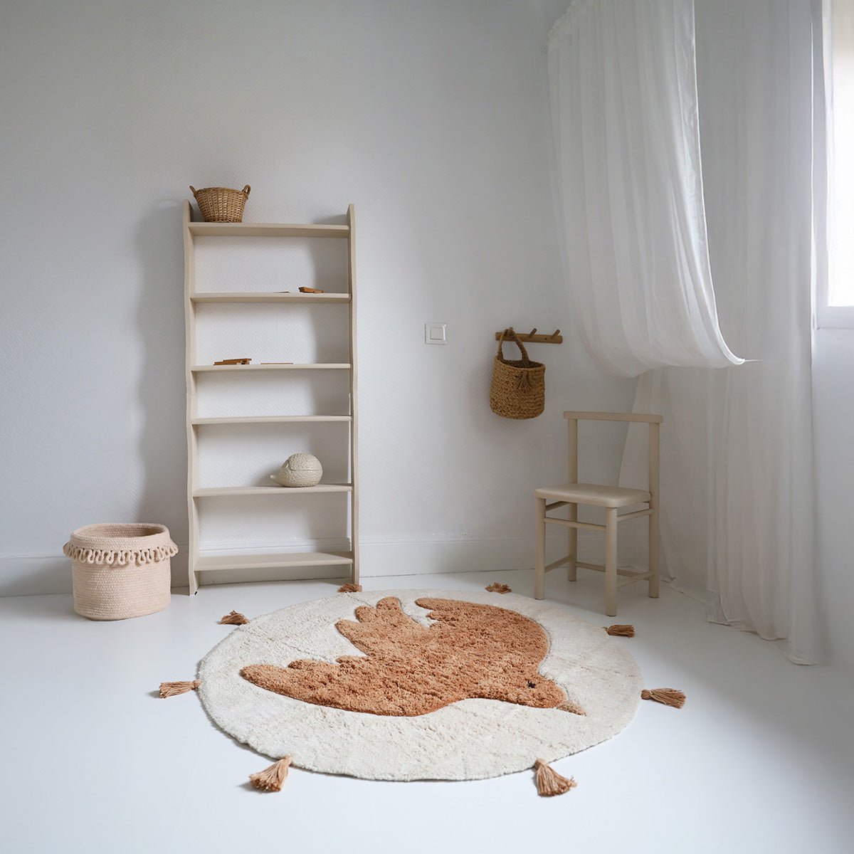 Round Children's Carpet Bohobird "Toast" Nattiot