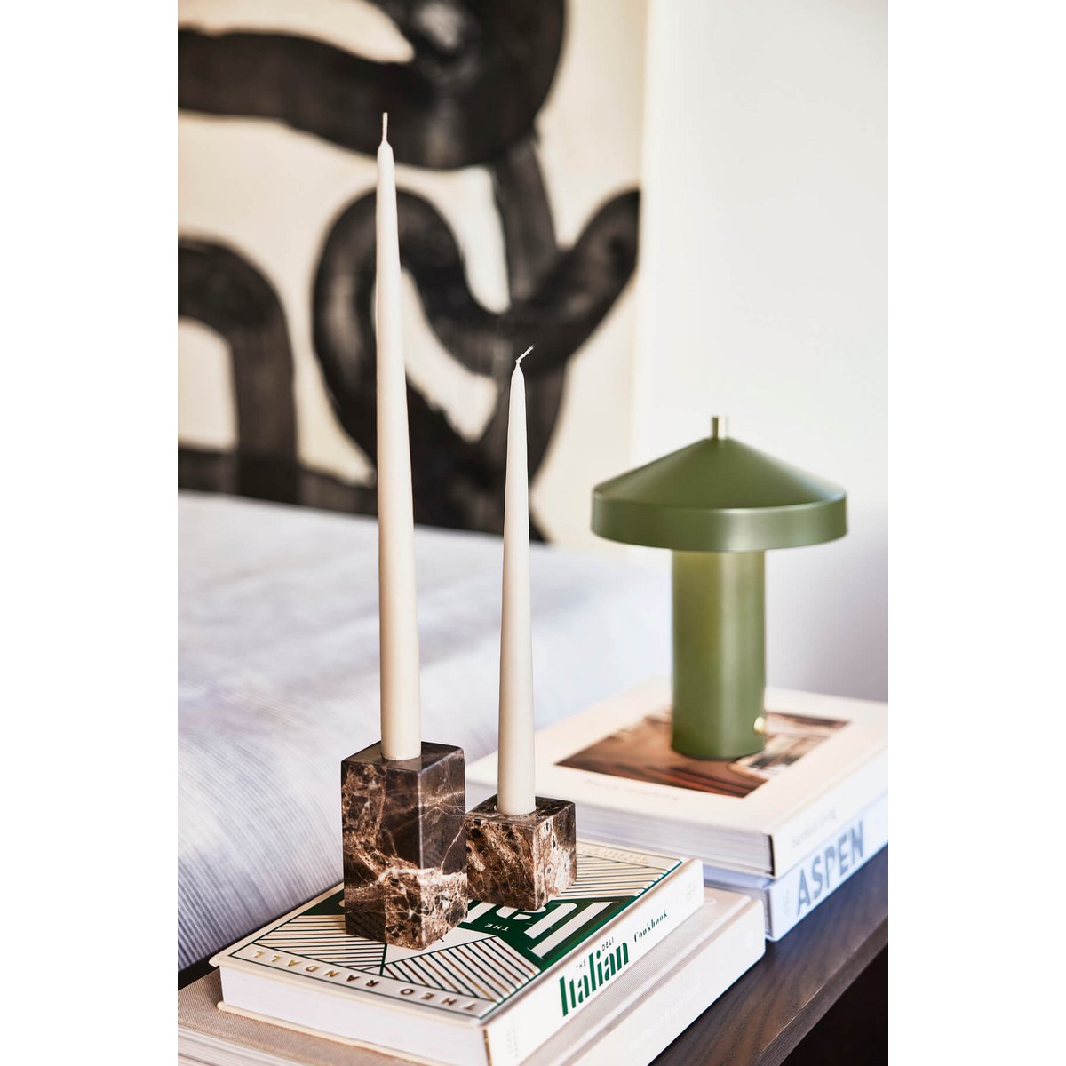 Savi Vierkante Marmeren Kandelaar - Hoog OYOY LIVING DESIGN