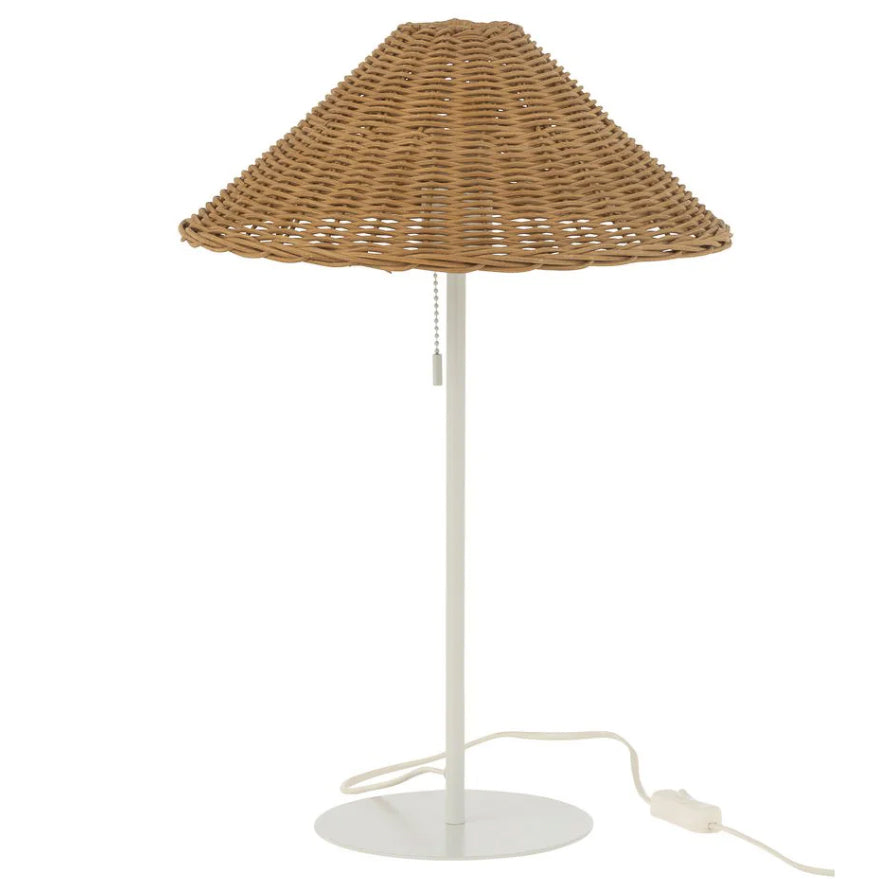 schemerlamp met rotan kap - wit - J-Line J-Line