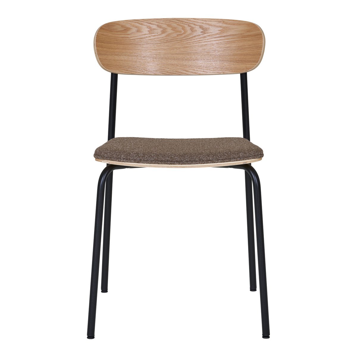 Set van 2 eetkamerstoelen - Estepona -essenhout - zwart staal - naturel House Nordic ApS