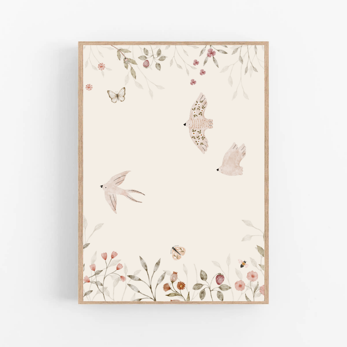 set van 3 posters Spring Garden- kevertjes, vogels en bloemen - ellie studio ELLIE Studio