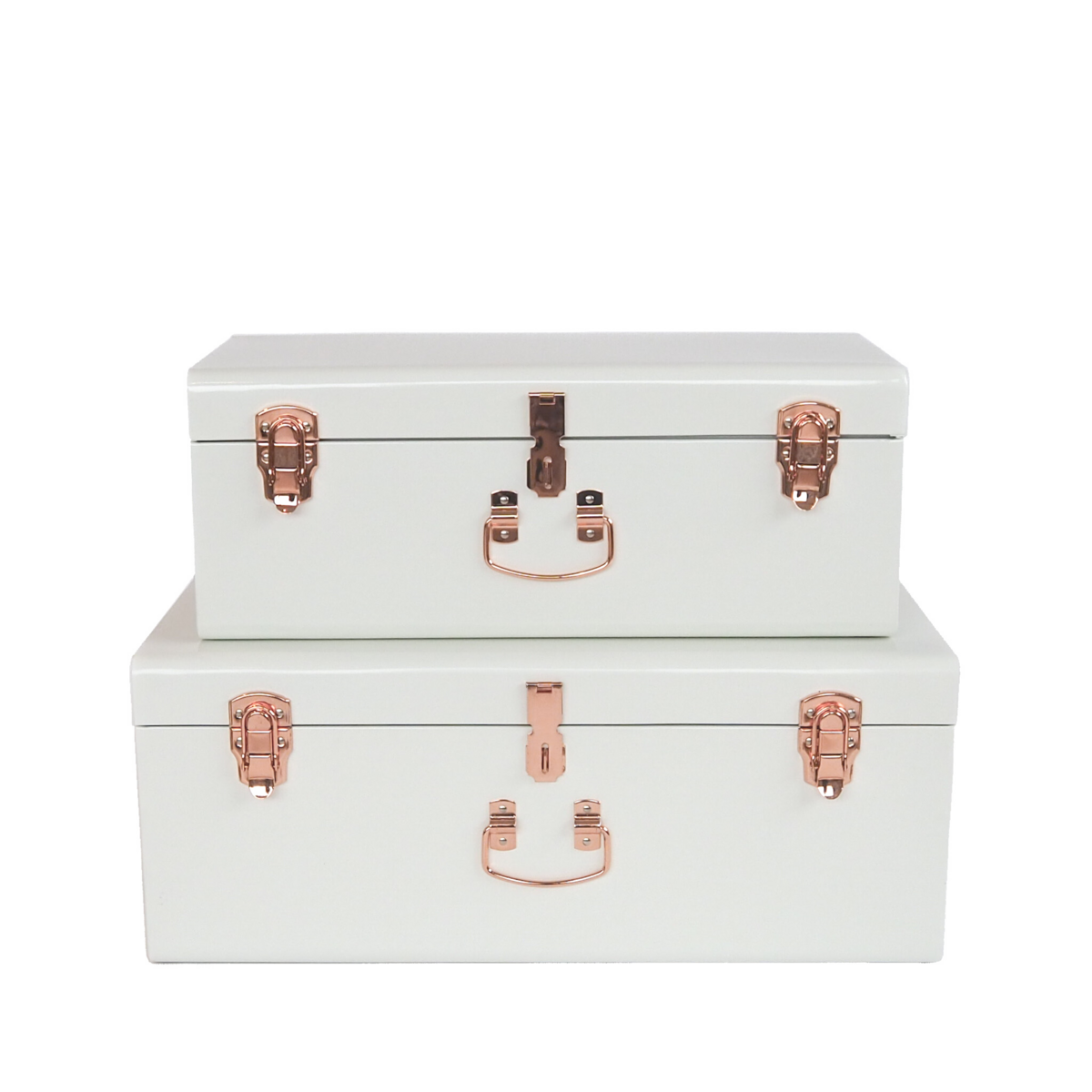 set van twee trunks - opbergkoffers - The Classic White Treasure Trunks