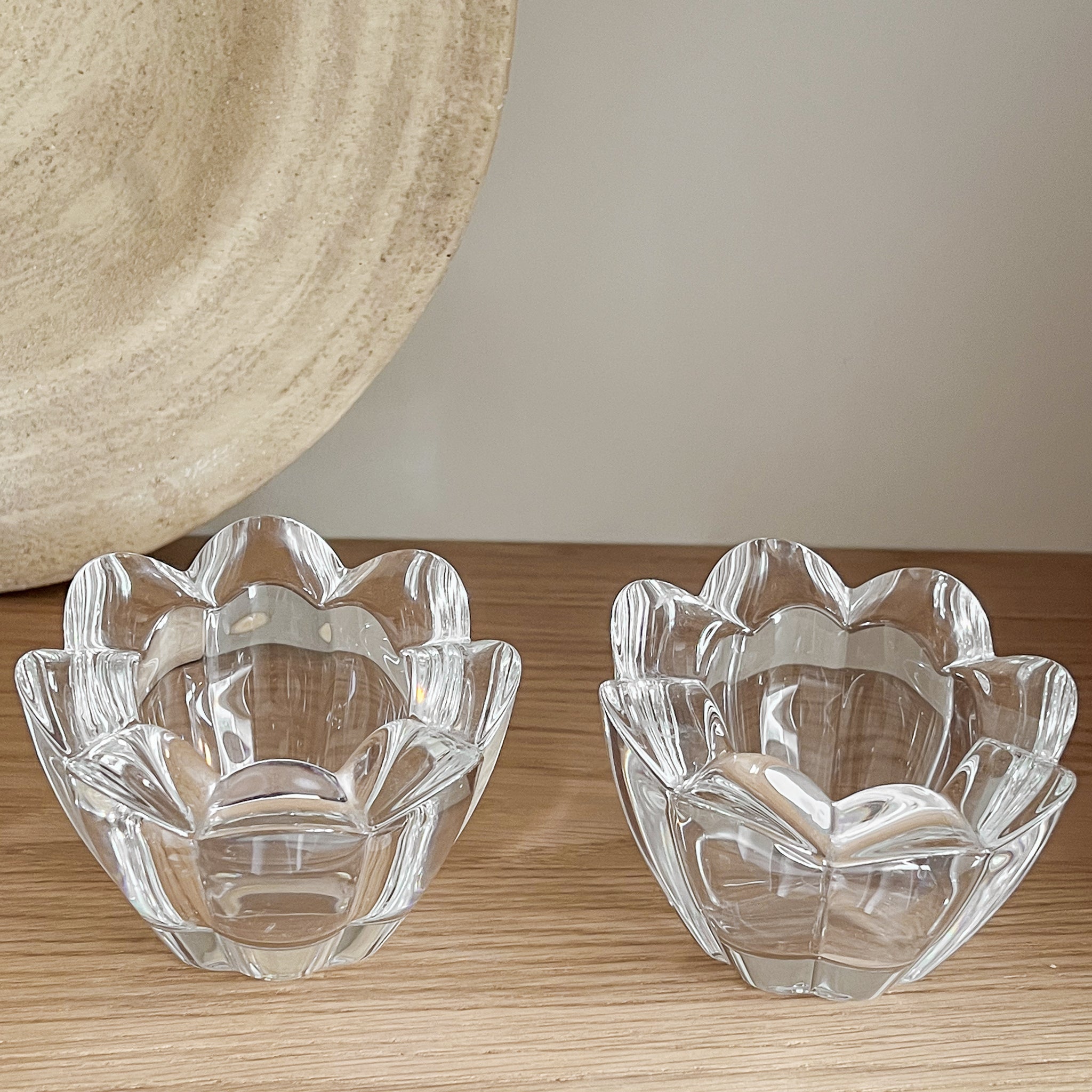 set waxinelichthouders van glas -loodkristal -pre-Loved Noii home