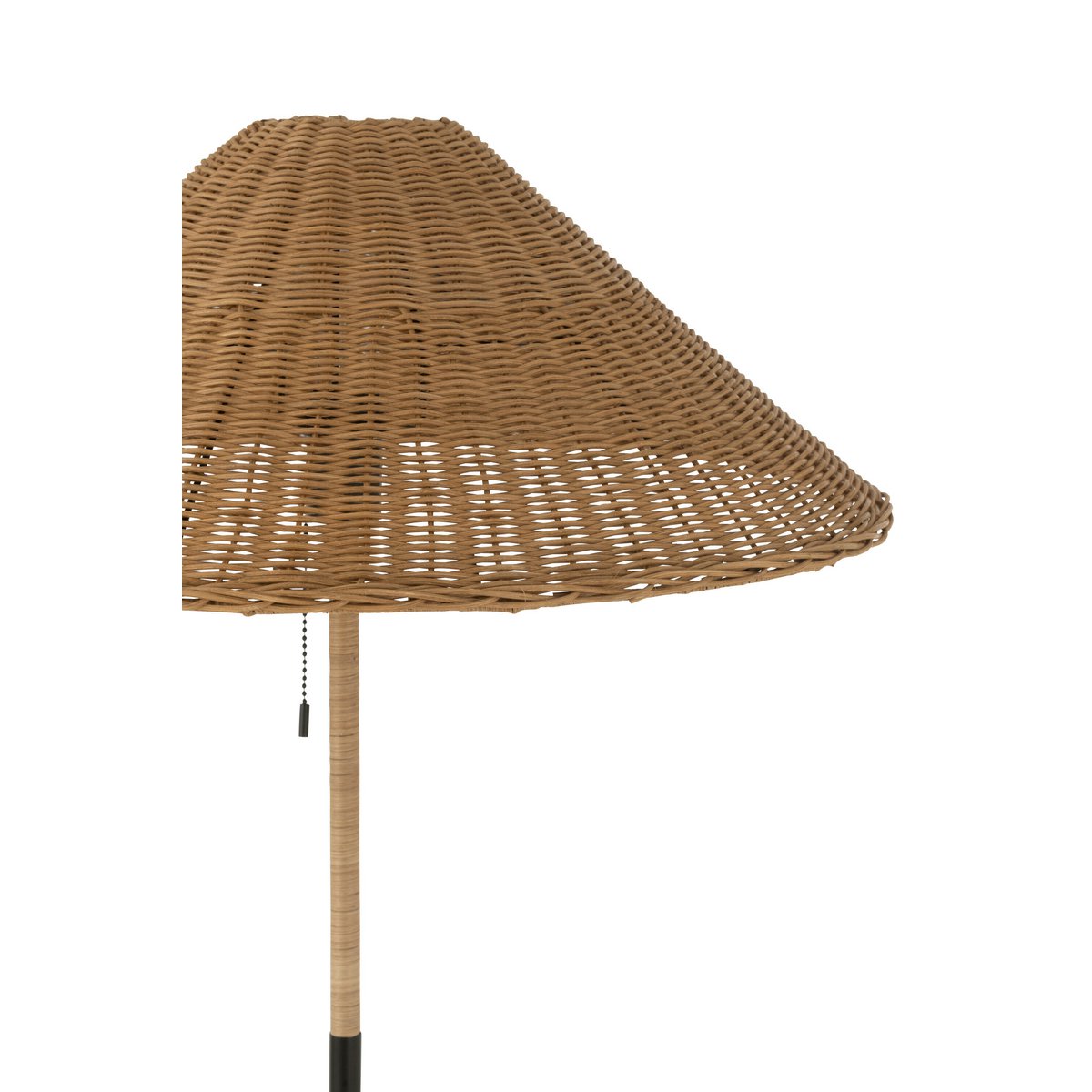 staande lamp met rotan kap - zwart-naturel - J-Line J-Line