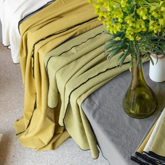 tafelkleed gerecycled katoen – grace ficelle – 140 × 250 cm WINKLER