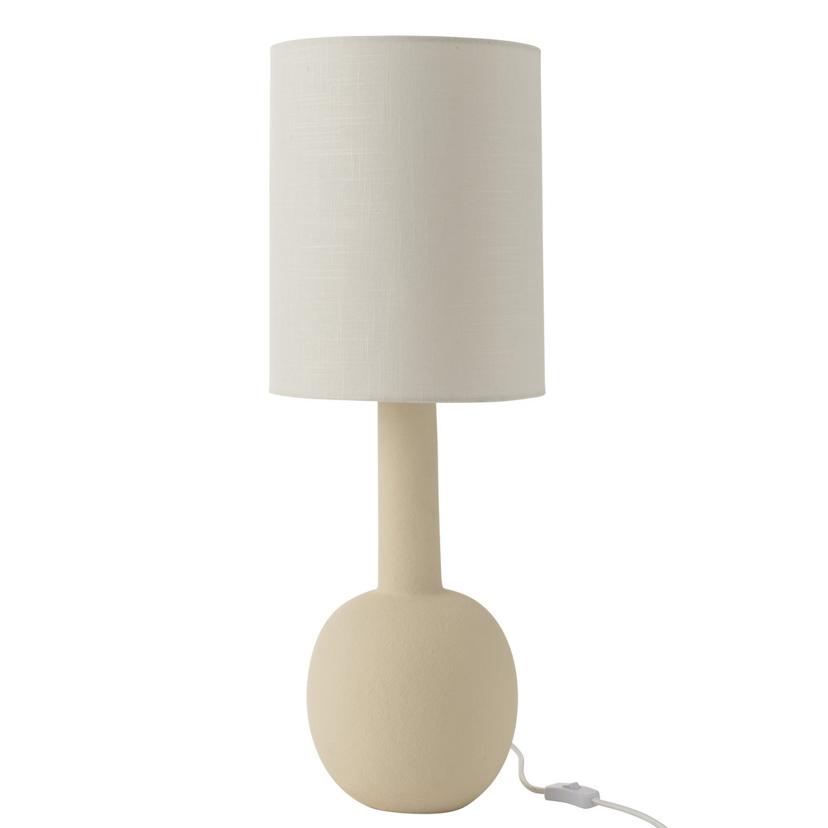 tafellamp met kap - aardewerk - beige-wit- J-Line J-Line