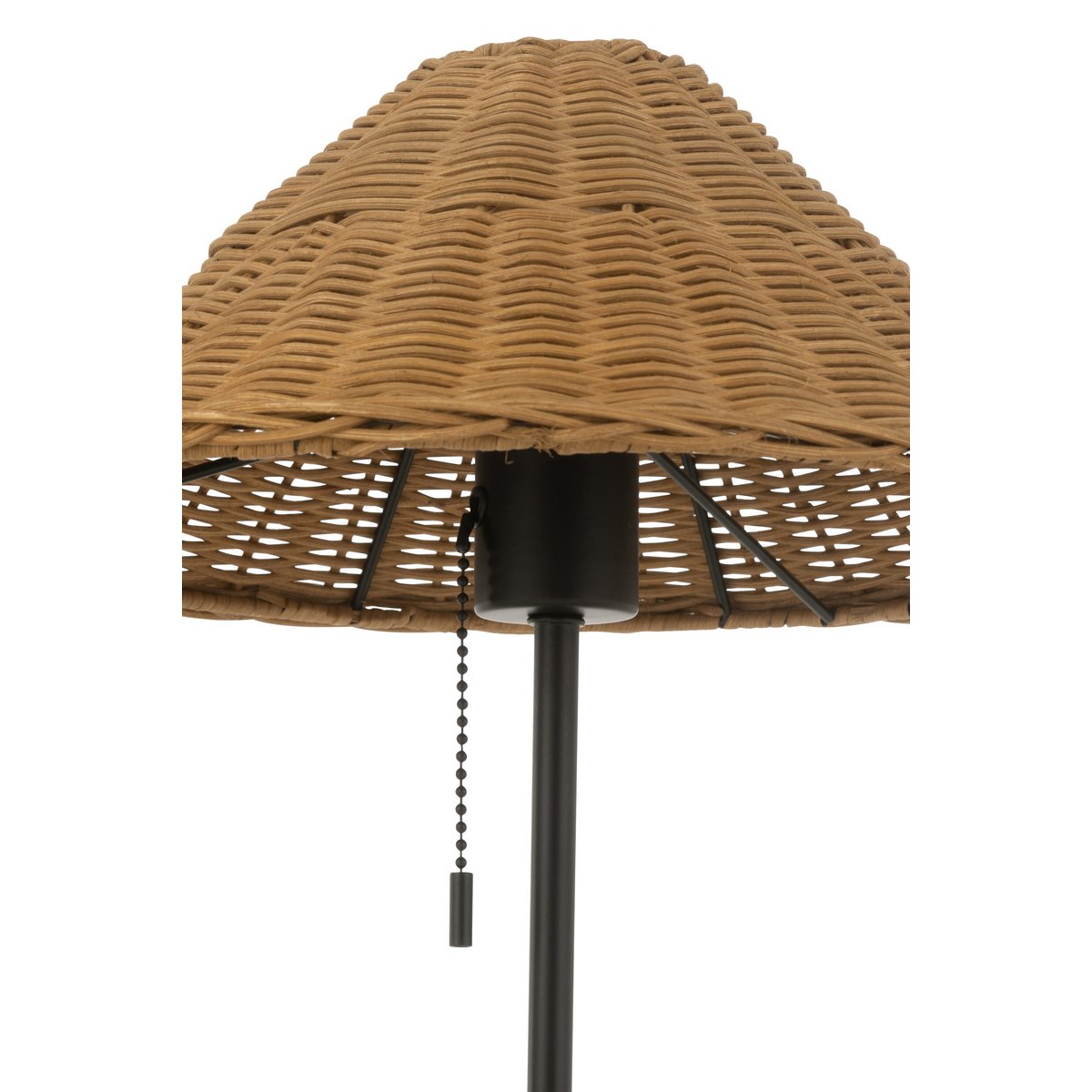 tafellamp met rotan kap - zwart-naturel - J-line J-Line