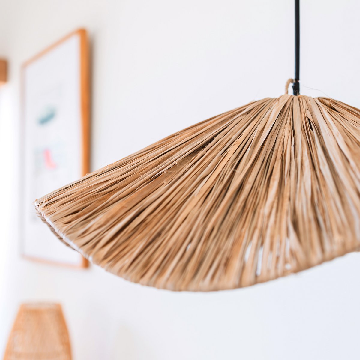 tampah raffia lampenkap – handgemaakte natuurlijke hanglamp – soeji (ø 53 cm) Soeji