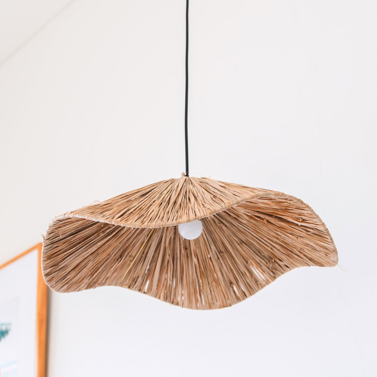 tampah raffia lampenkap – handgemaakte natuurlijke hanglamp – soeji (ø 53 cm) Soeji