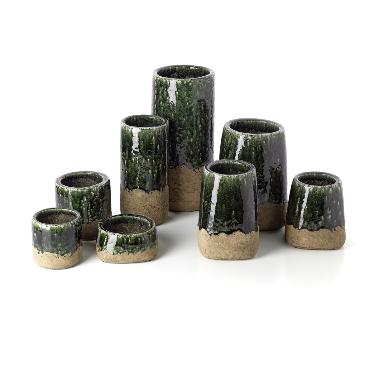 The Moss Cylinder Vase - Concrete Green - L Bazar Bizar Living