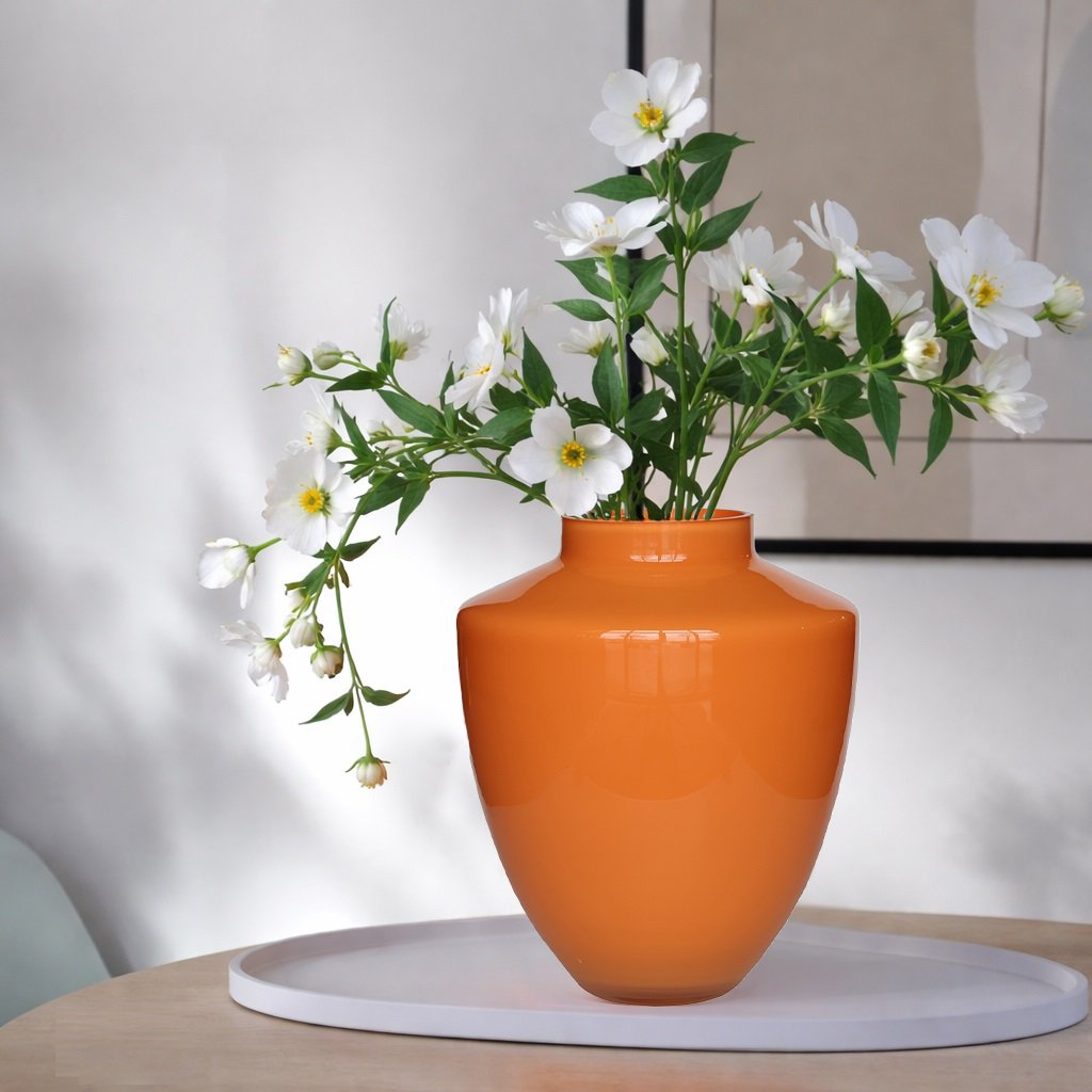 Tugela glazen vaas donkeroranje – Vase The World Vase The World