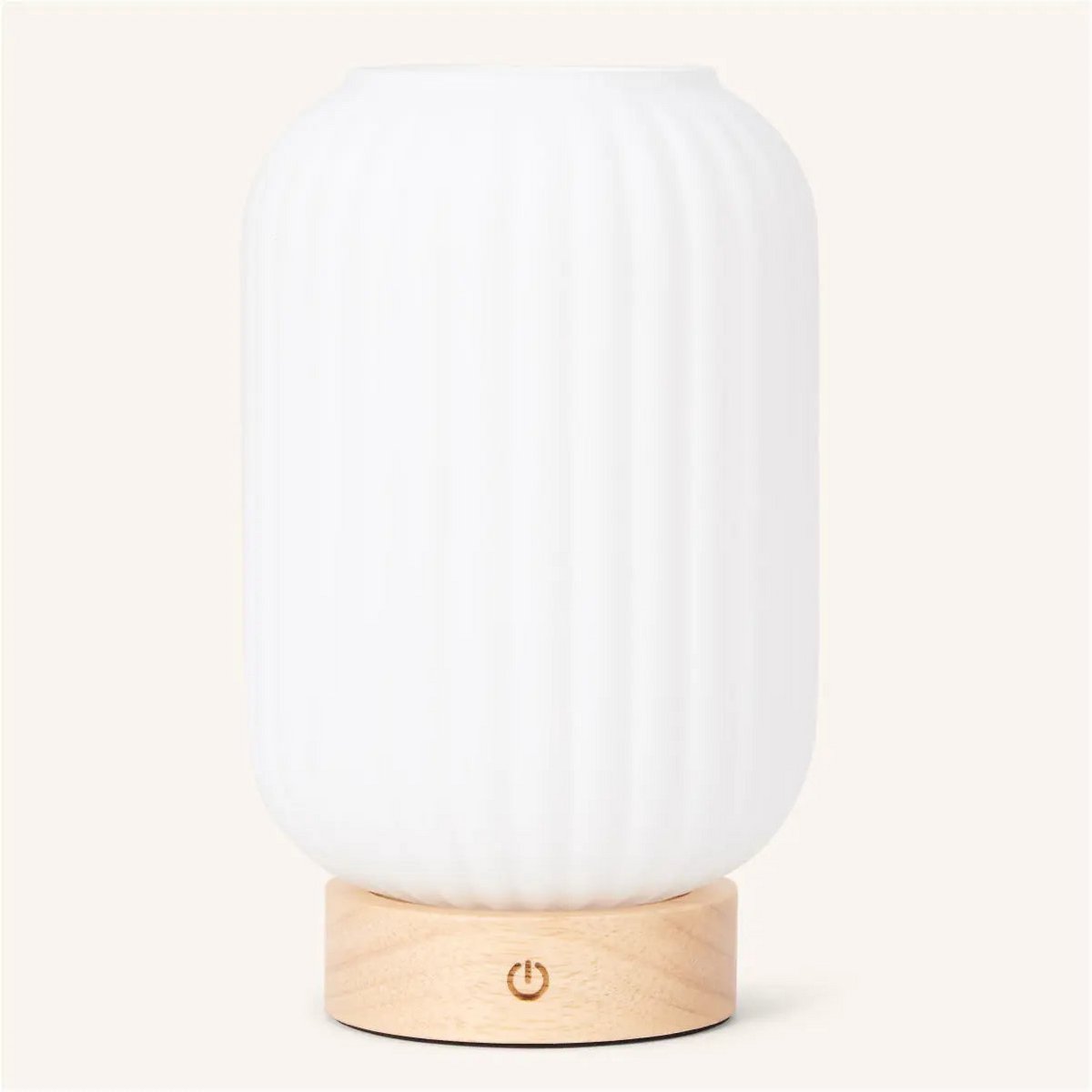 Unieke oplaadbare lamp Lilly – matglas en houten voet, dimbaar, 3 lichtmodi Tavellio - Amsterdam