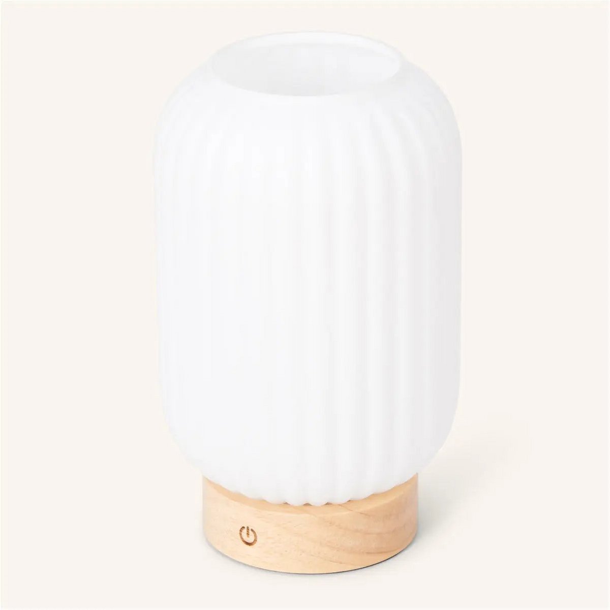 Unieke oplaadbare lamp Lilly – matglas en houten voet, dimbaar, 3 lichtmodi Tavellio - Amsterdam