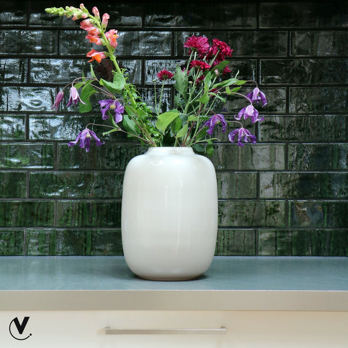 vaas artic - ivoor - glas - handgemaakt Vase The World