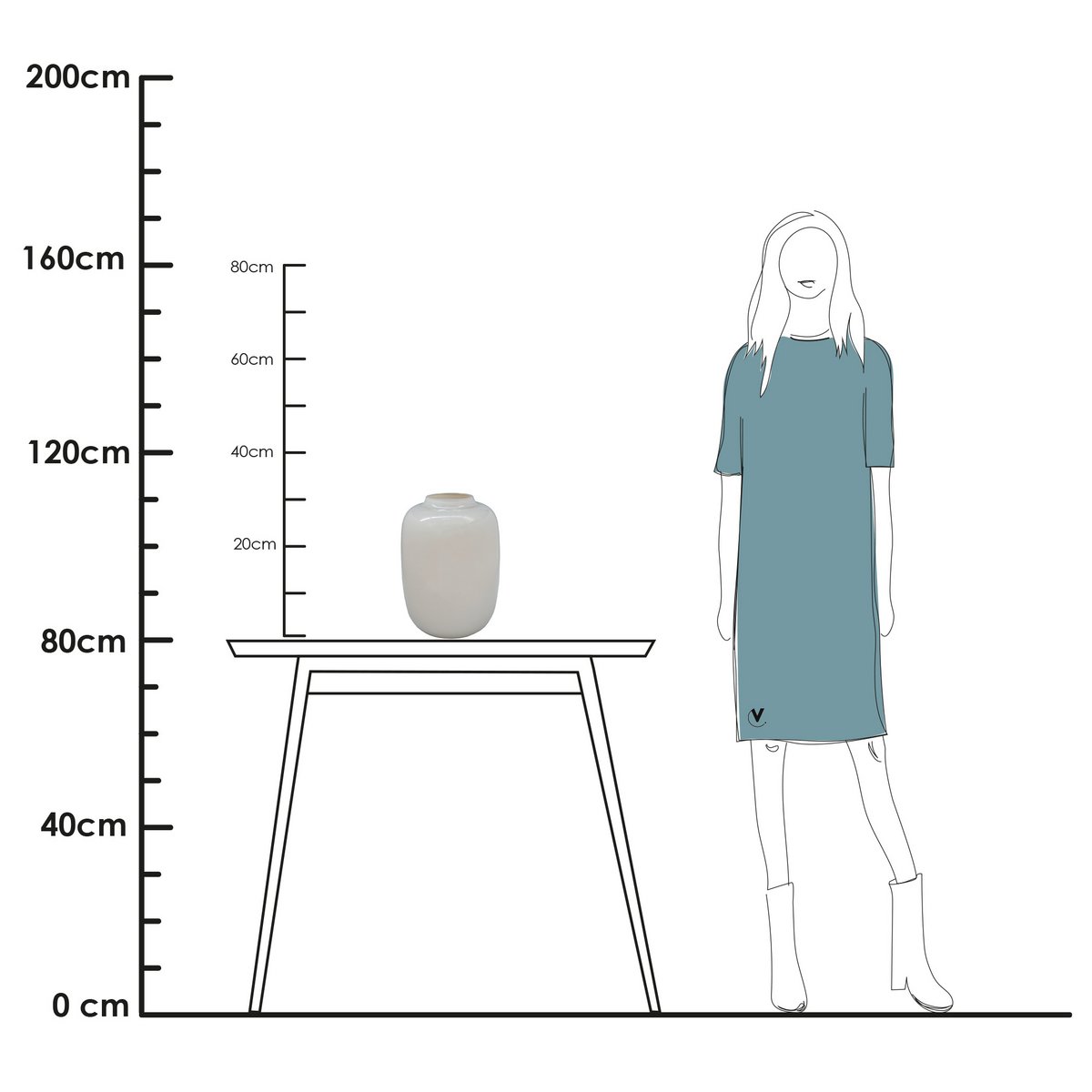 vaas artic - ivoor - glas - handgemaakt Vase The World