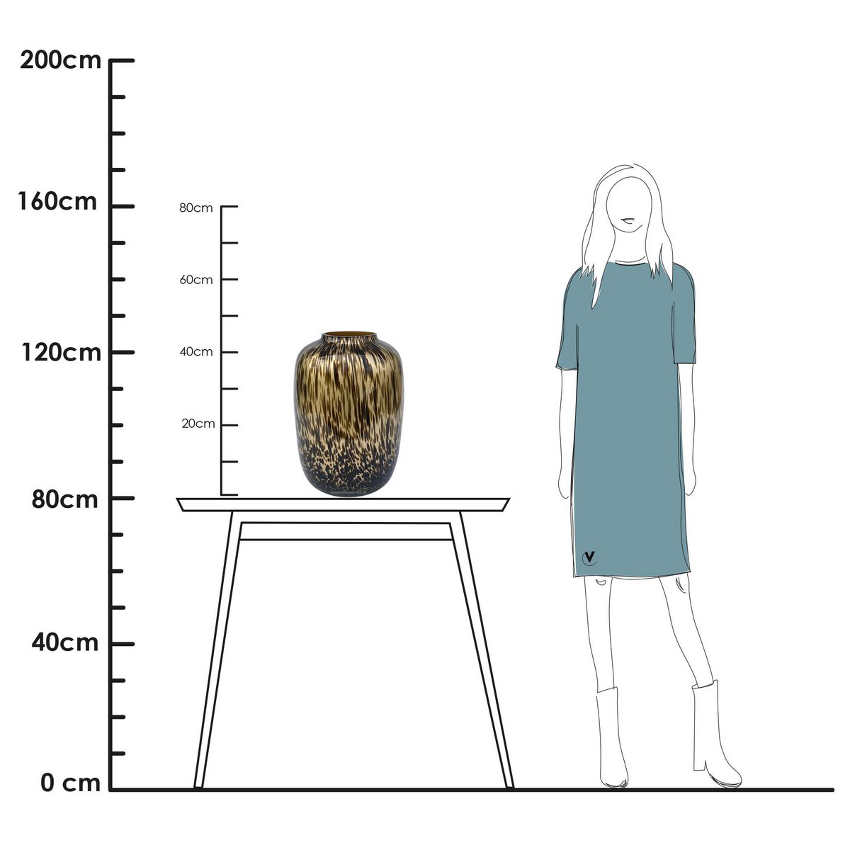 Vaas - Artic Ø32,5 cm gold cheetah Vase The World