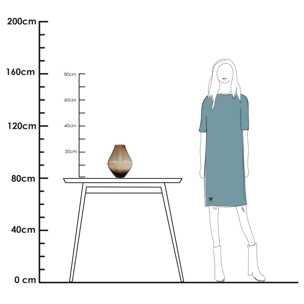 Vaas - Lesse taupe Vase The World