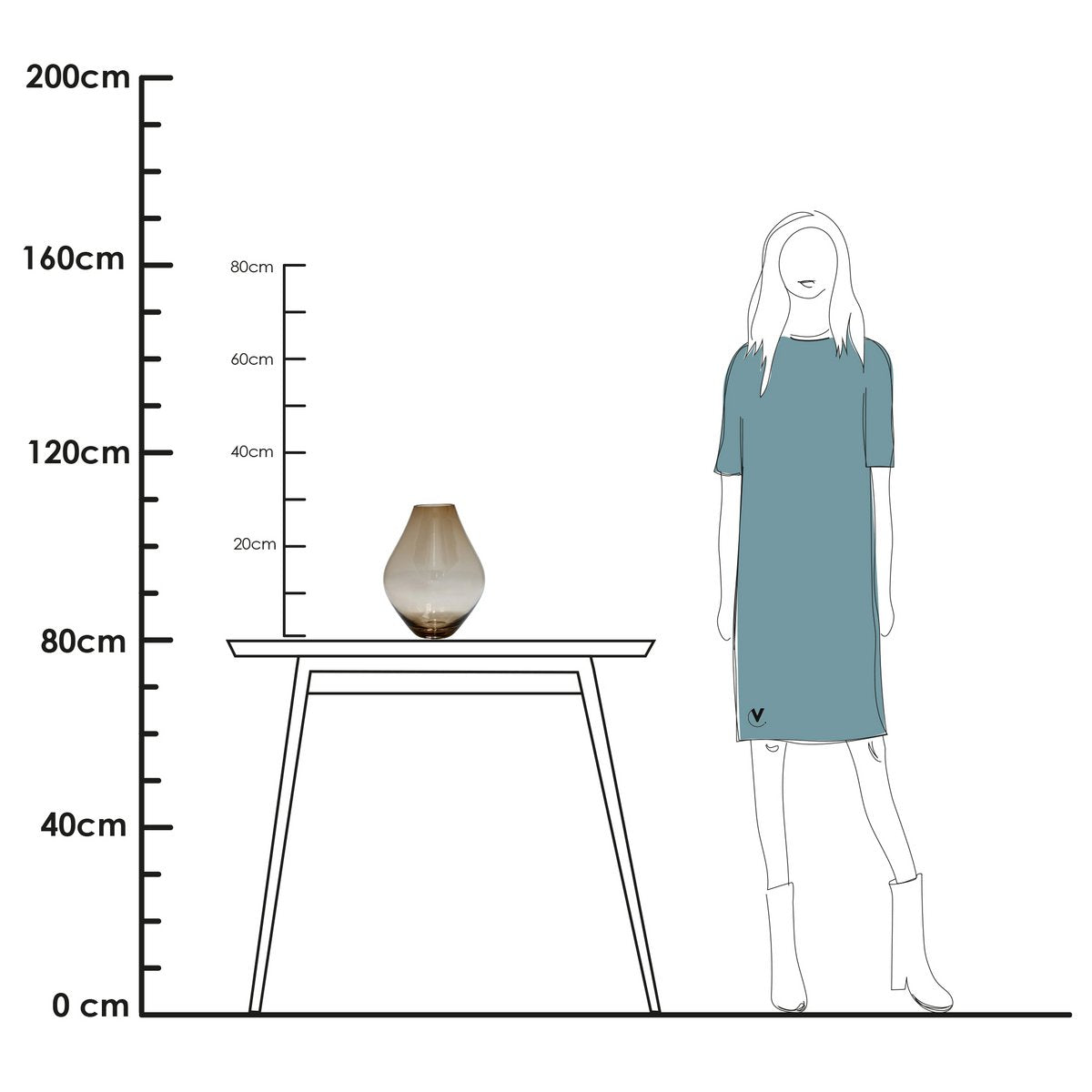 Vaas - Lesse taupe Vase The World