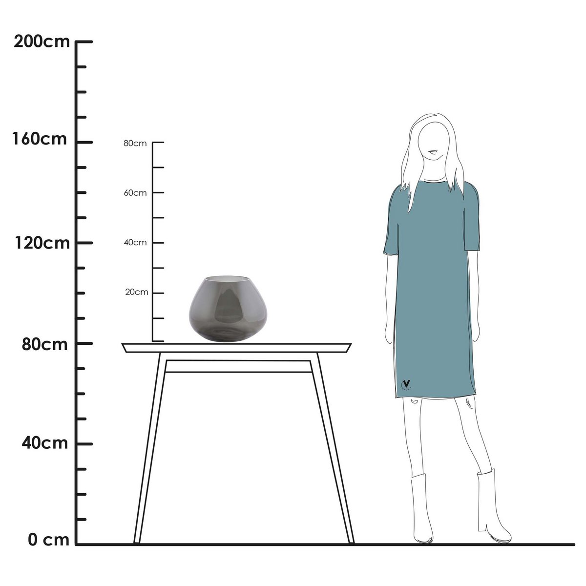 Vaas - Morava Ø32 cm grey Vase The World