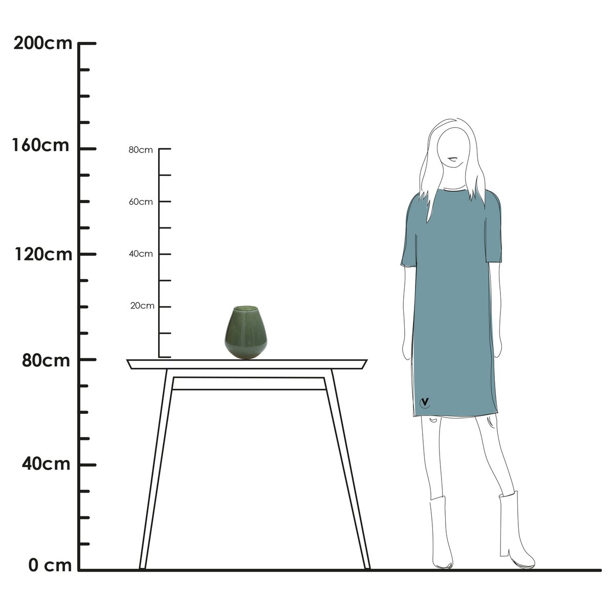 Vaas - Tasman Elite green Vase The World