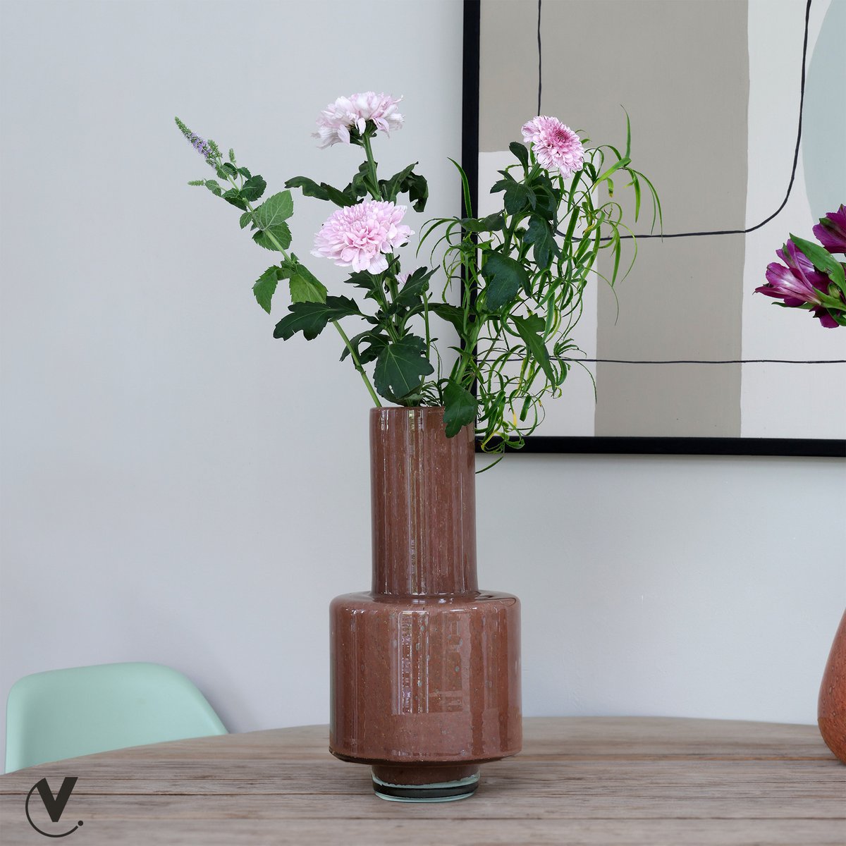 Vaas - Volta shiny brown Vase The World