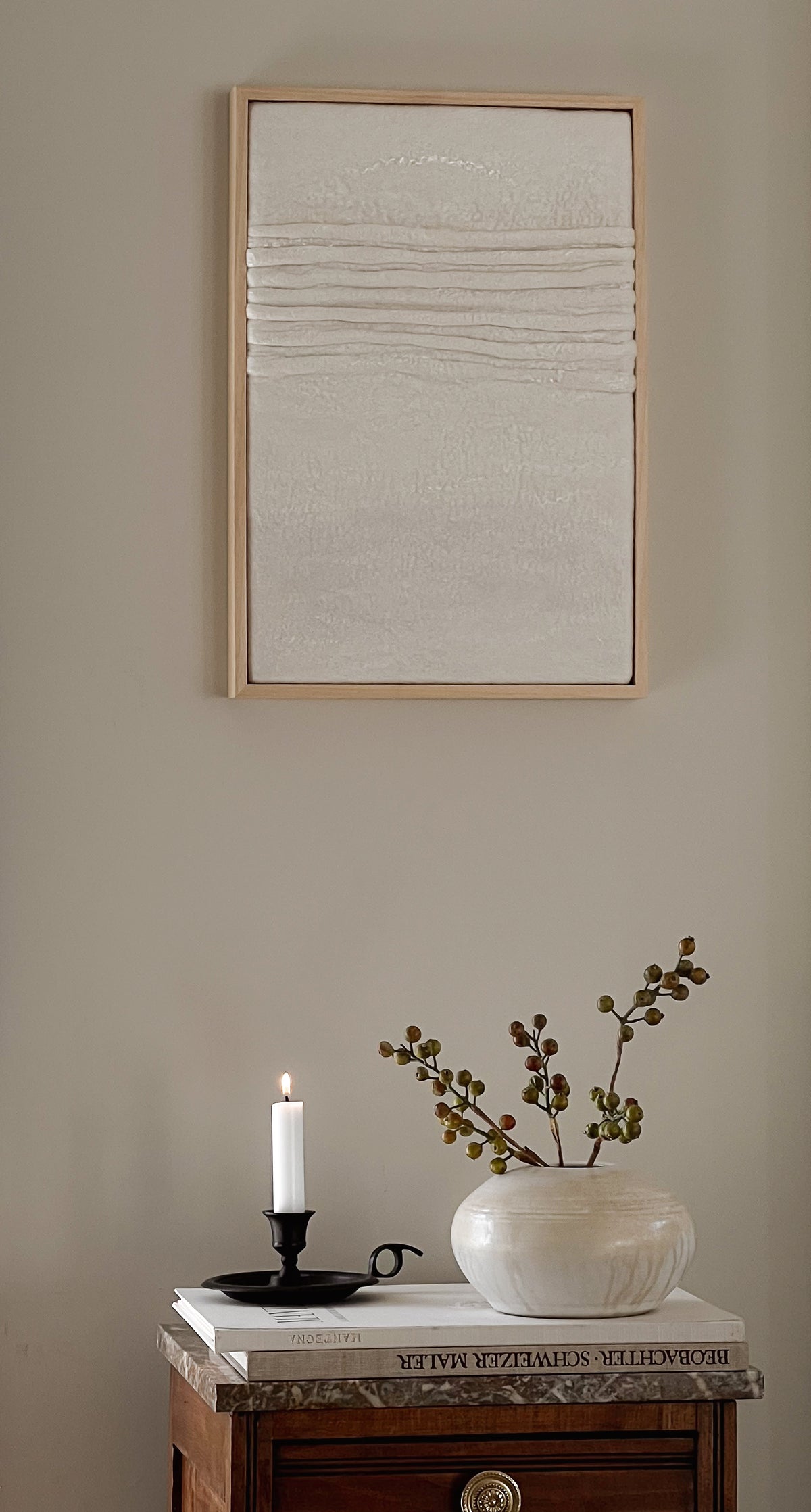 Vilten schilderij Limes III – Vilt & Vlow | 33 × 48 cm Noii HOME