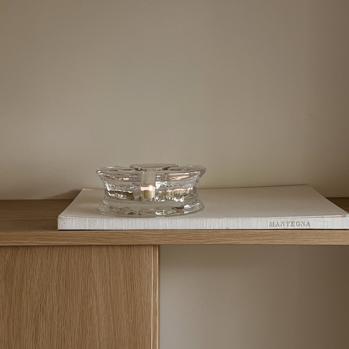 vintage belMondo waxinelichthouder van structuurglas – jaren 70 Noii HOME