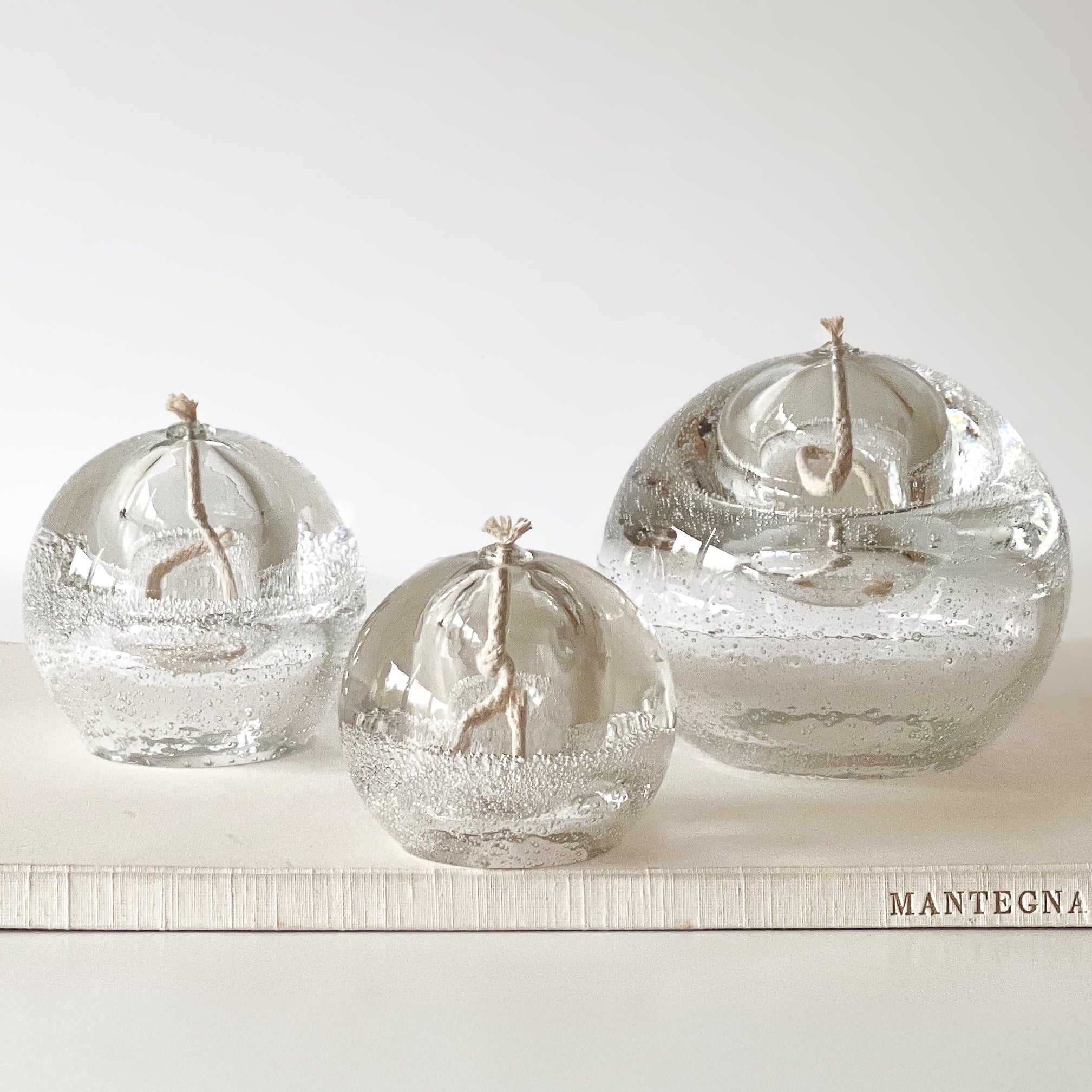vintage glazen olielampen – set van 3 – pre-loved Noii HOME