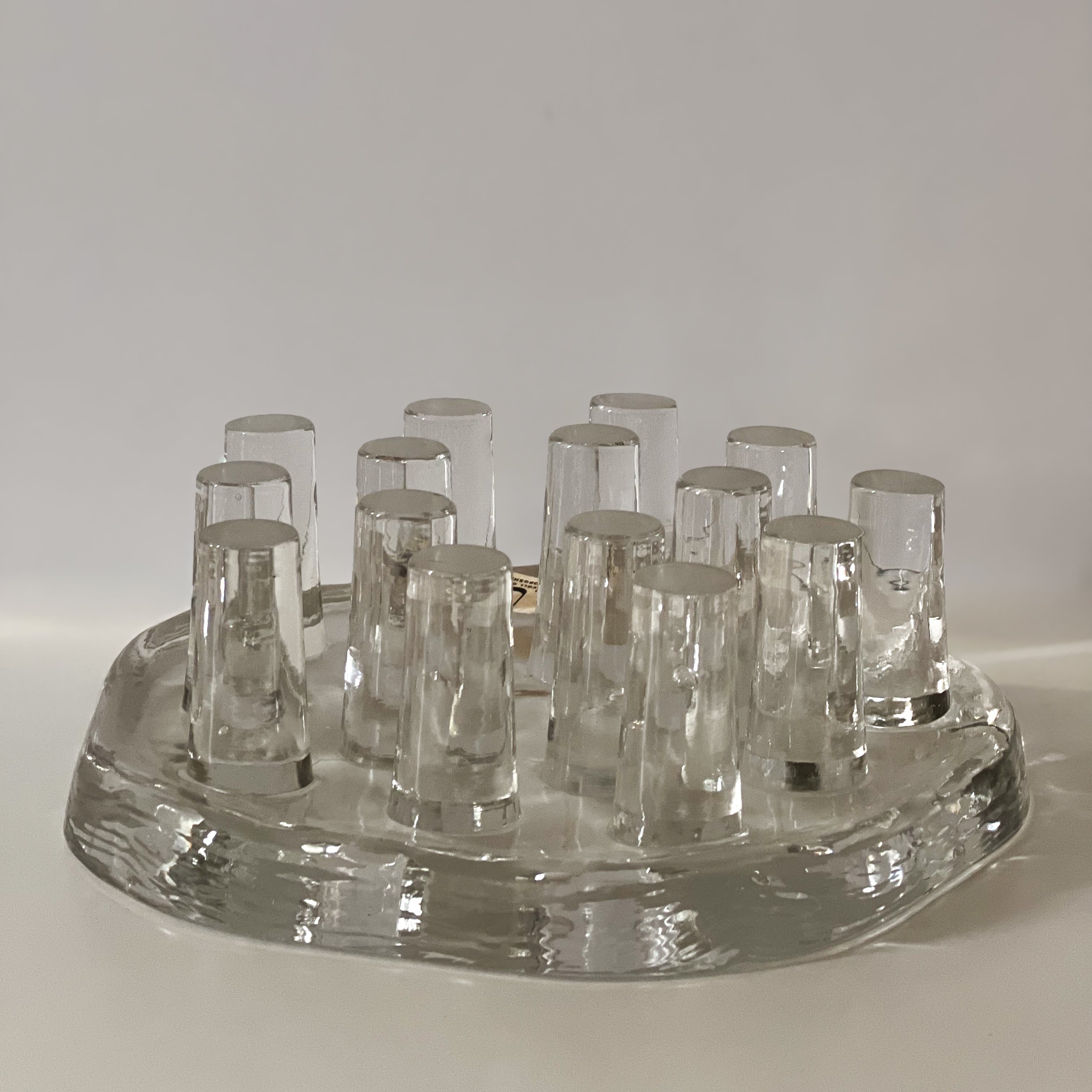 vintage glazen rechaud – georg schütte – theepotwarmer - waxinelichthouder – jaren 70 Noii HOME