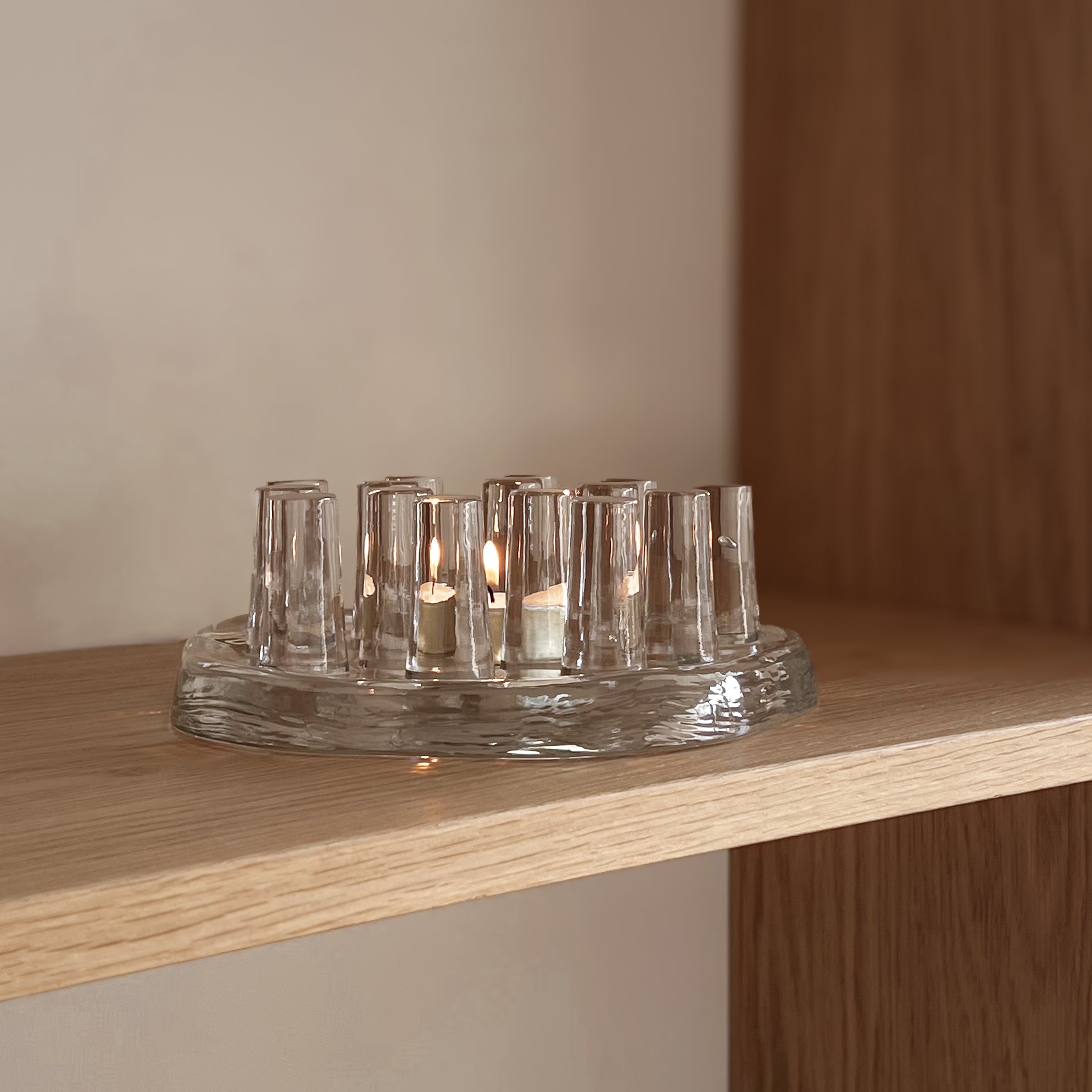 vintage glazen rechaud – georg schütte – theepotwarmer - waxinelichthouder – jaren 70 Noii HOME