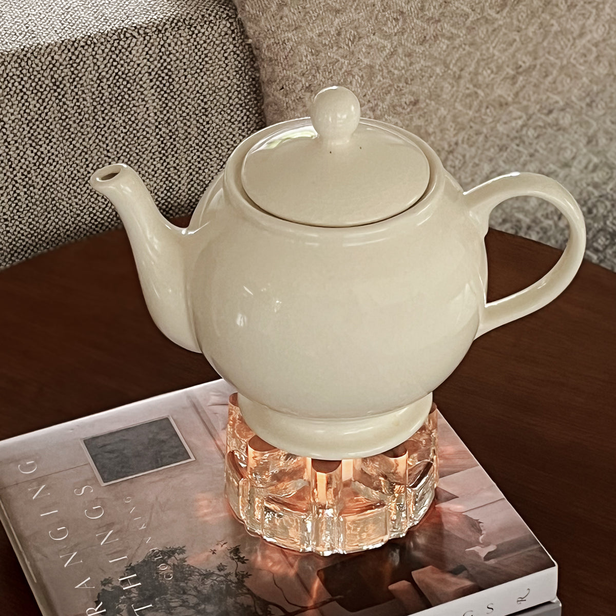 vintage ice glass waxinelichthouder – helder structuurglas Noii HOME