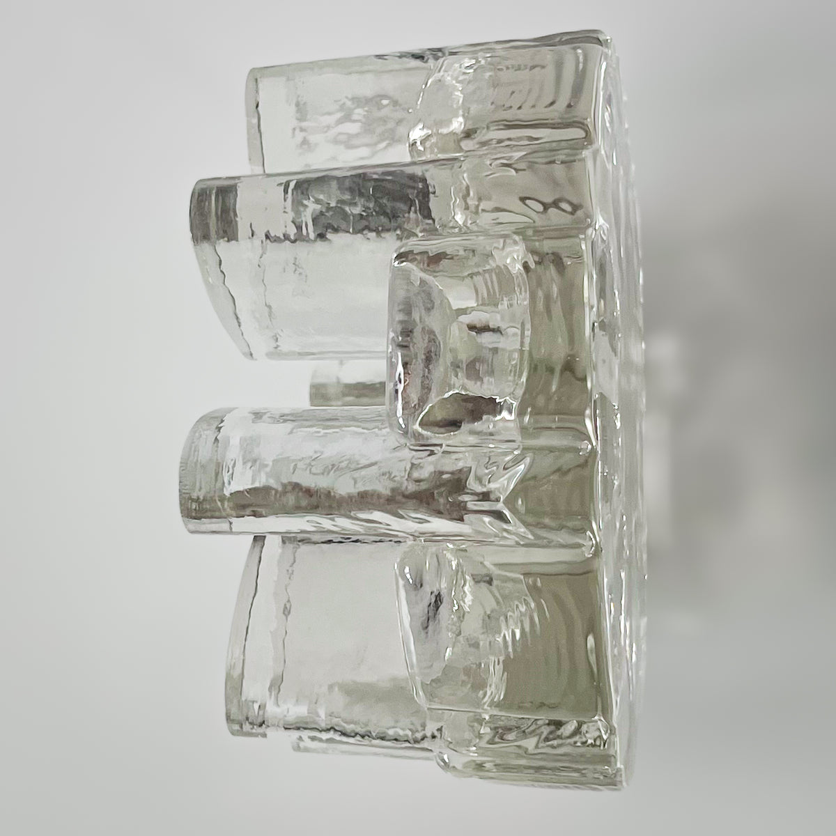 vintage ice glass waxinelichthouder – helder structuurglas Noii HOME