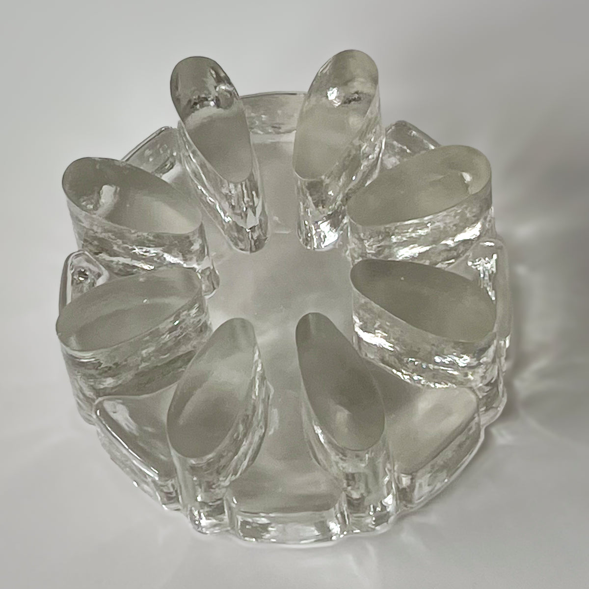 vintage ice glass waxinelichthouder – helder structuurglas Noii HOME