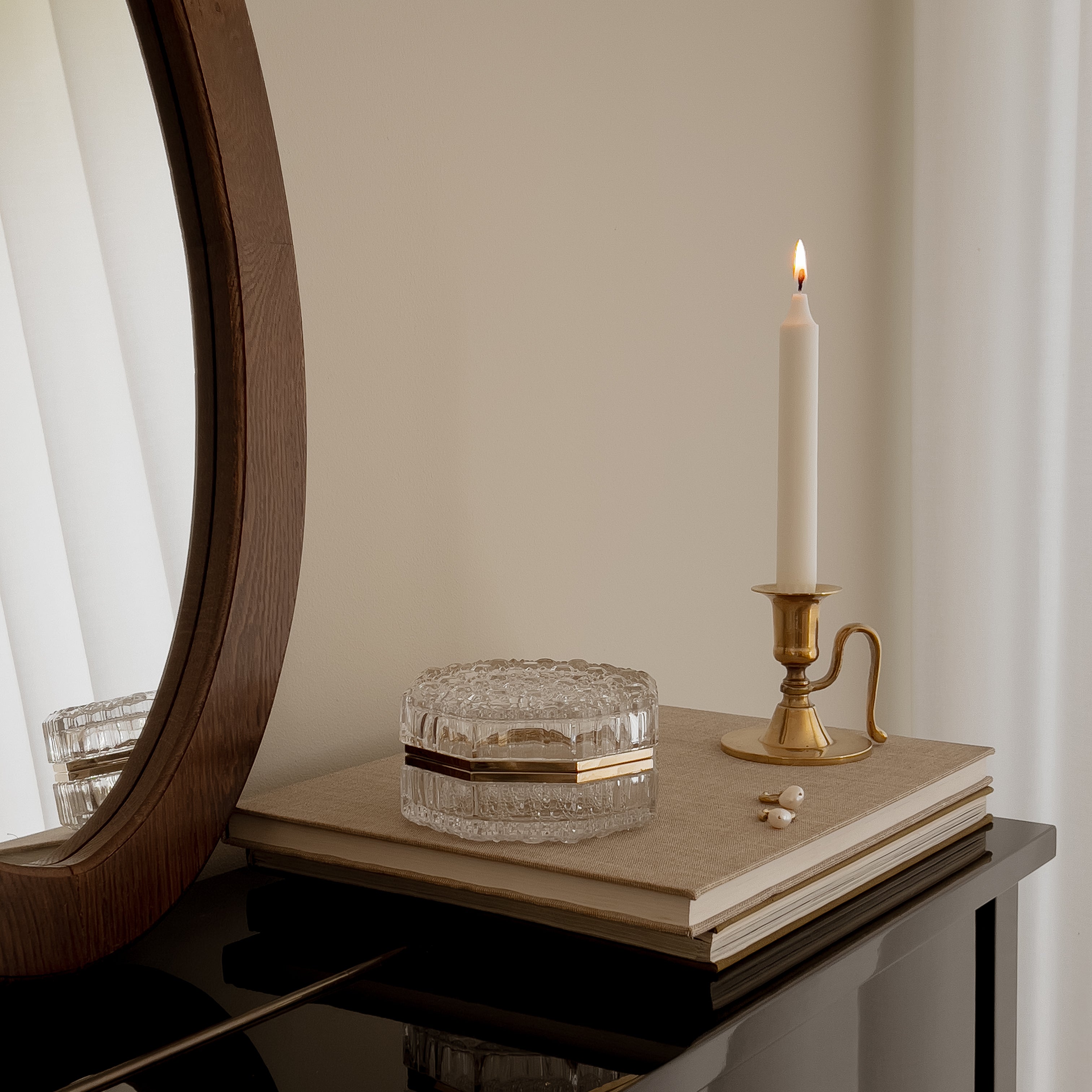 vintage kristallen sieradendoos met messing scharnier – baccarat stijl Noii HOME