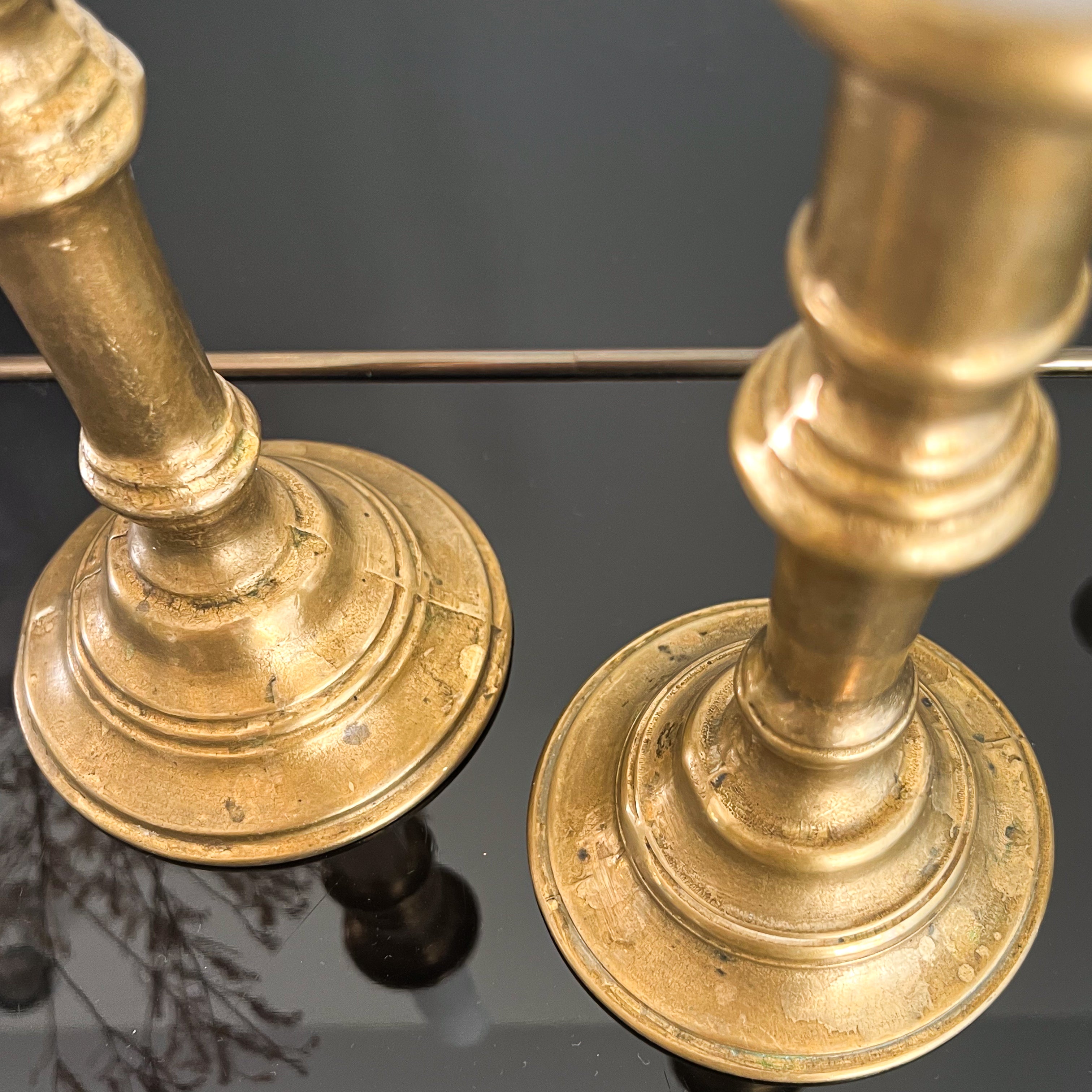 vintage messing kandelaren – robuust - set van 2 Noii HOME