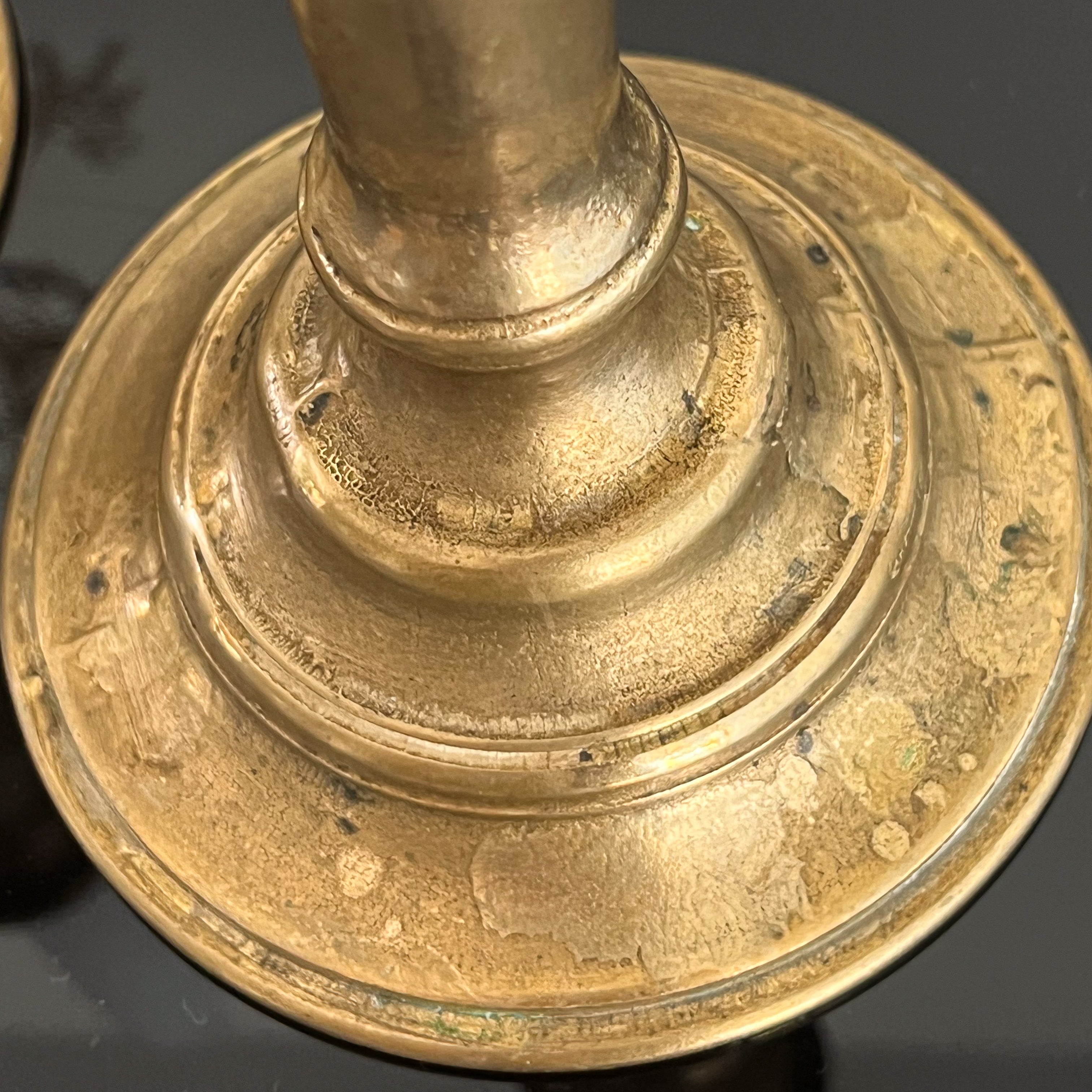 vintage messing kandelaren – robuust - set van 2 Noii HOME