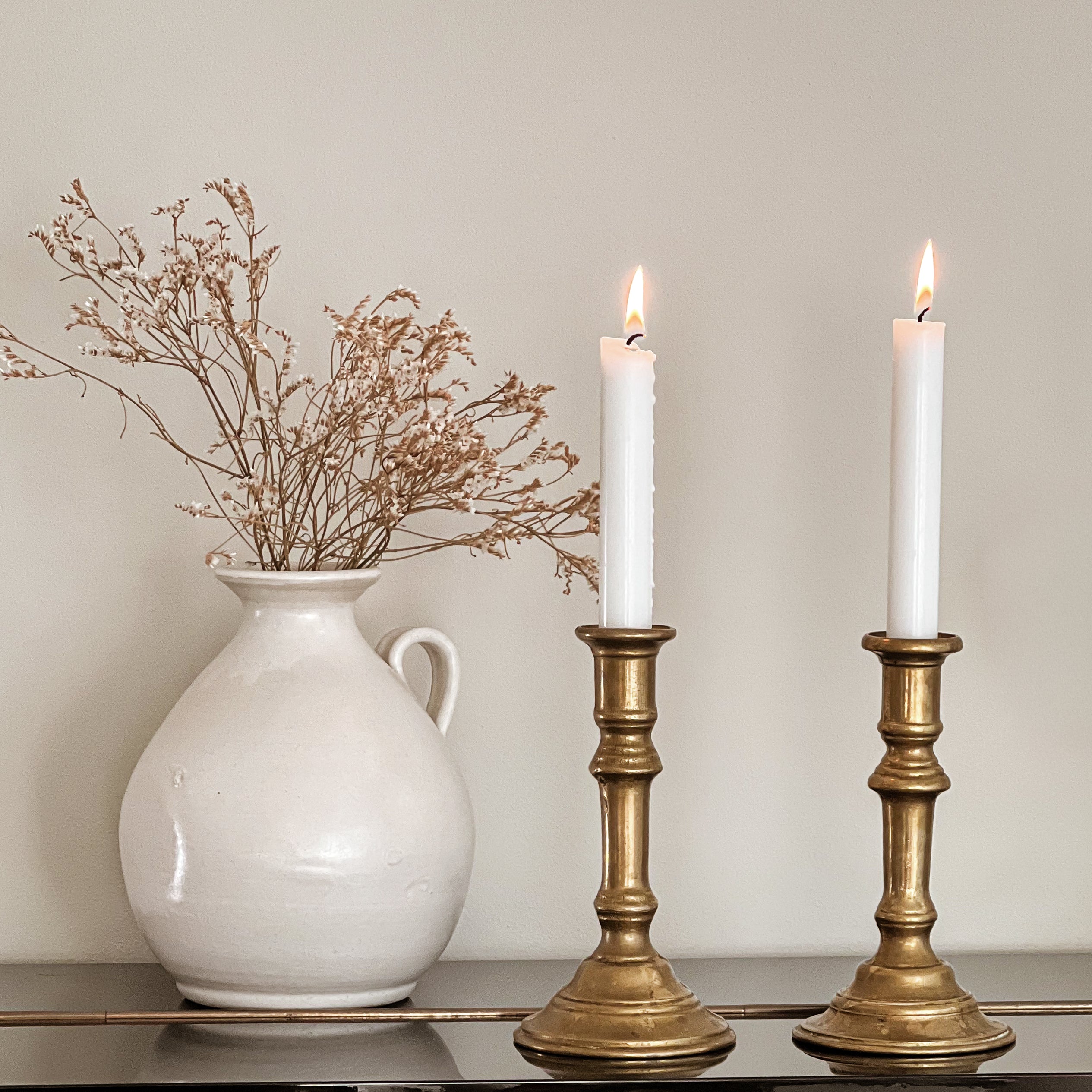 vintage messing kandelaren – robuust - set van 2 Noii HOME