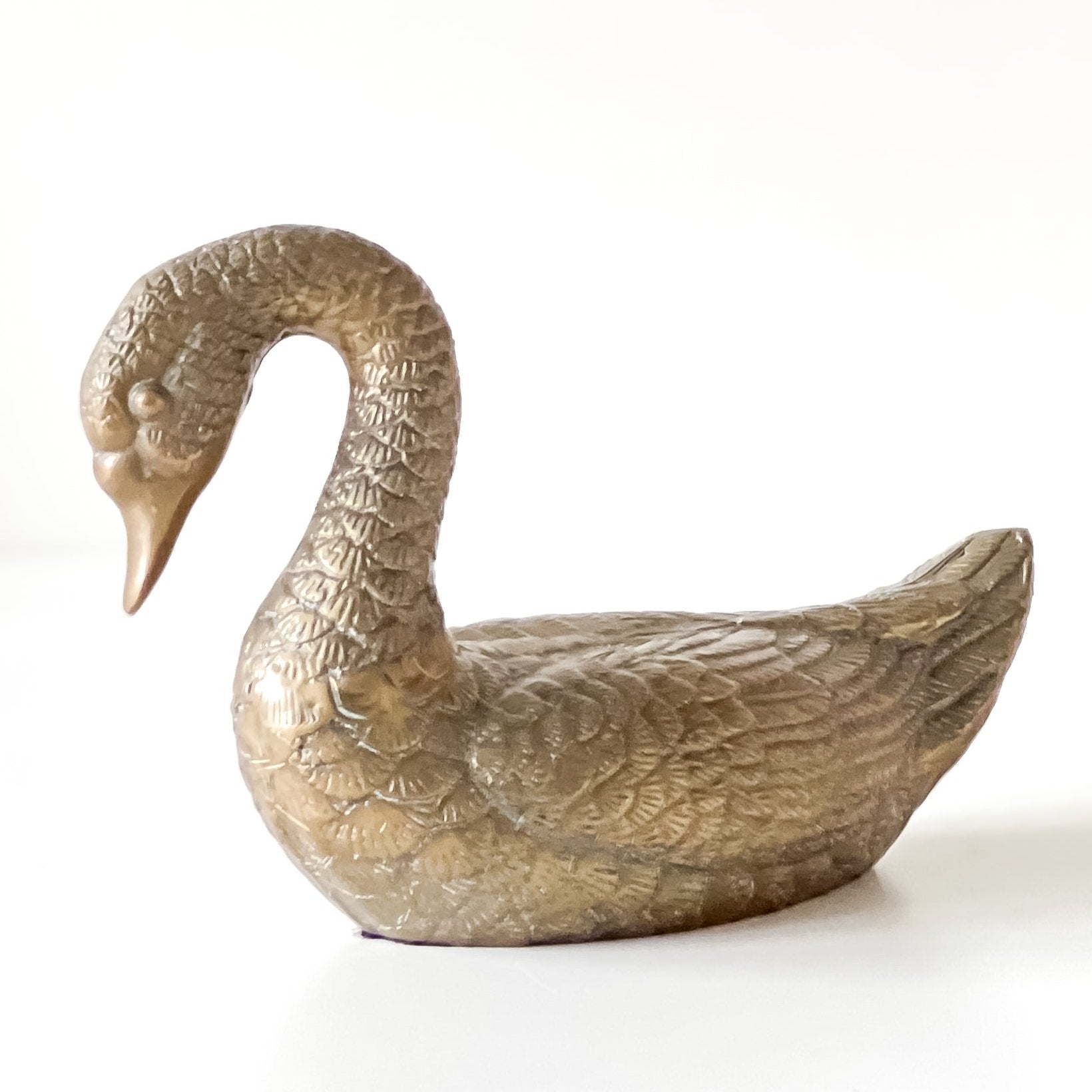 vintage messing sculptuur - beeld - zwaan - interieurdecoratie Noii HOME