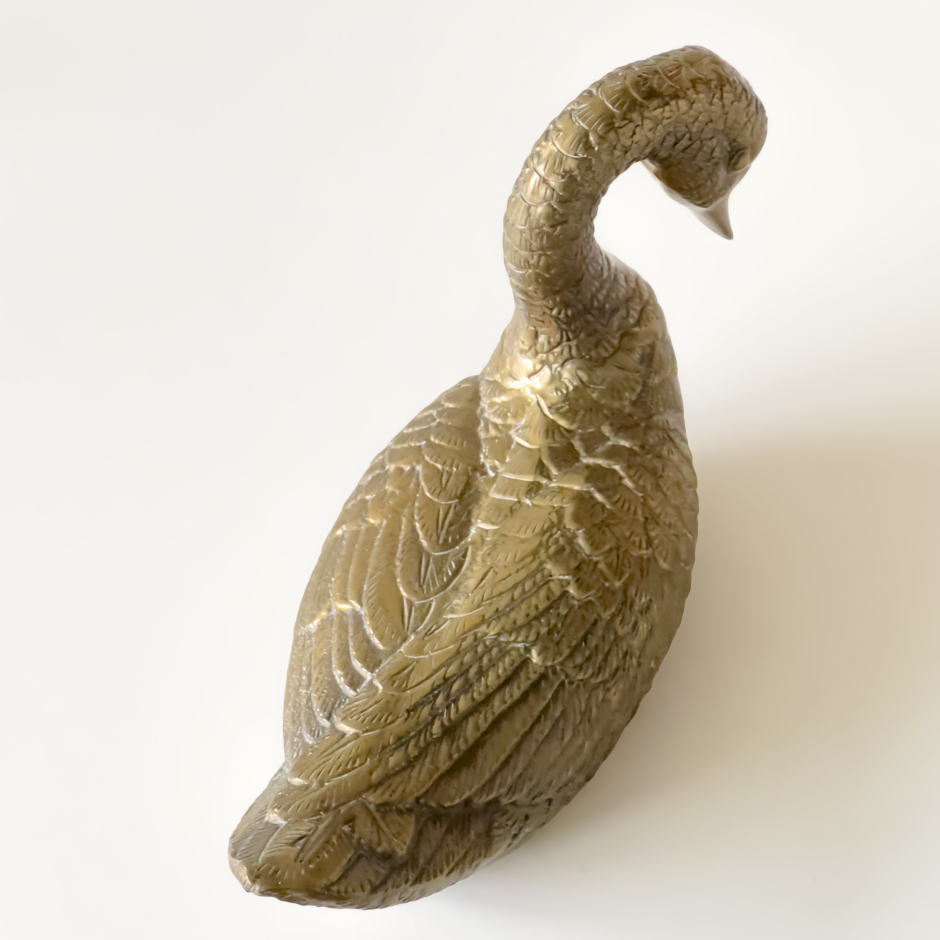 vintage messing sculptuur - beeld - zwaan - interieurdecoratie Noii HOME