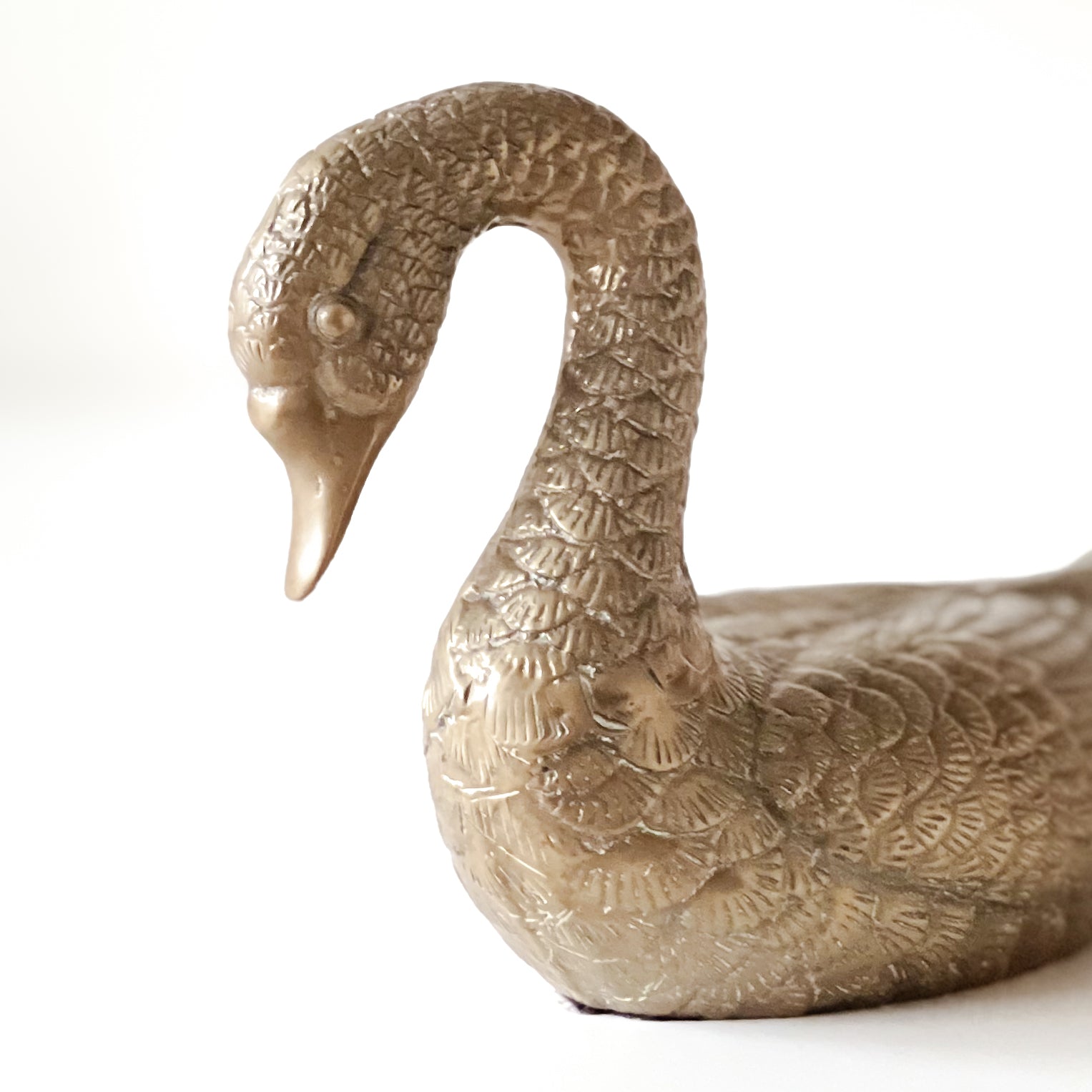 vintage messing sculptuur - beeld - zwaan - interieurdecoratie Noii HOME