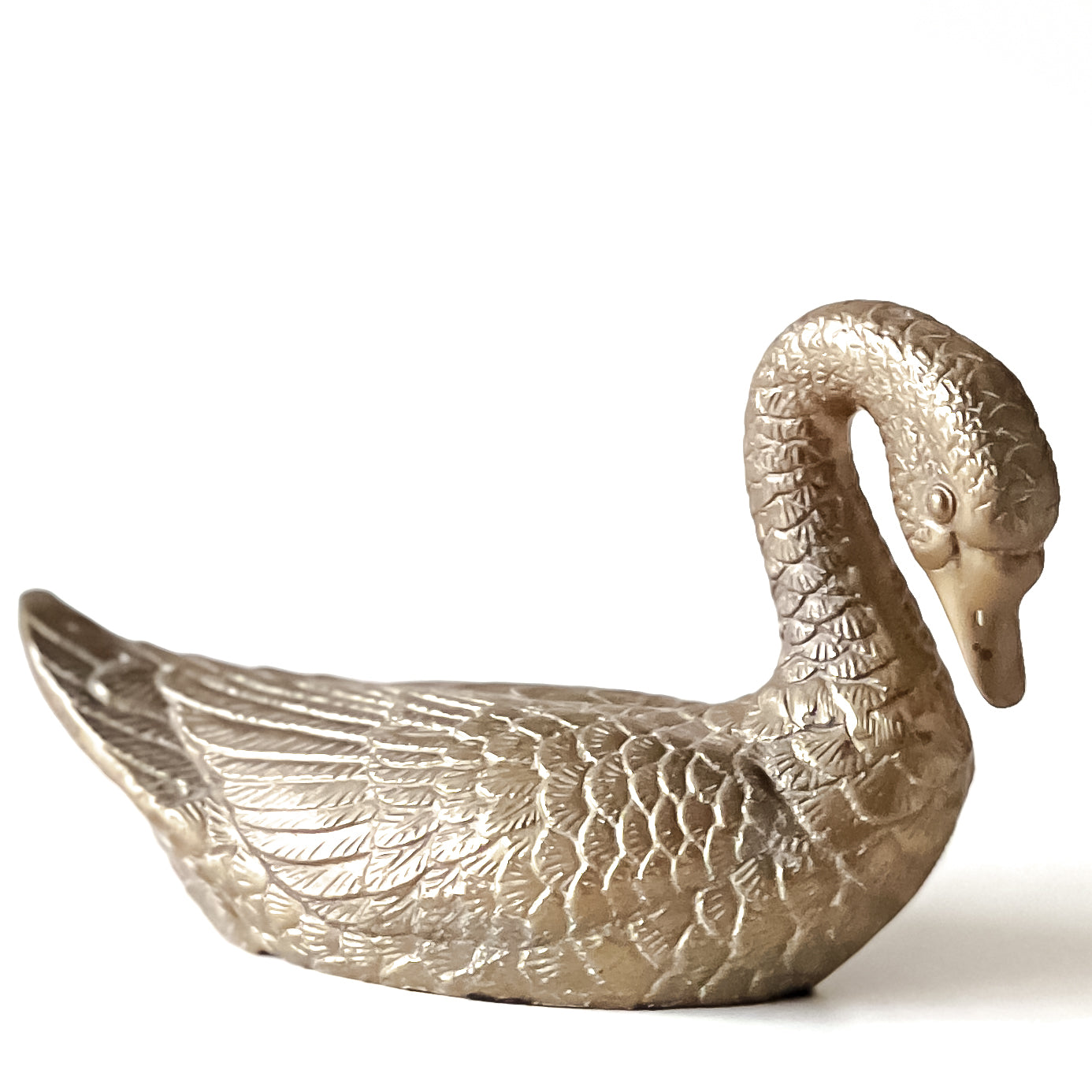 vintage messing sculptuur - beeld - zwaan - interieurdecoratie Noii HOME