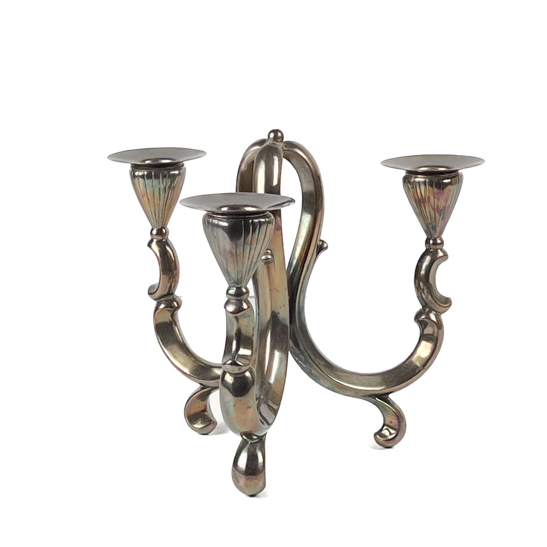 Vintage metalen 3-armige kandelaar – robuust & elegant Noii HOME