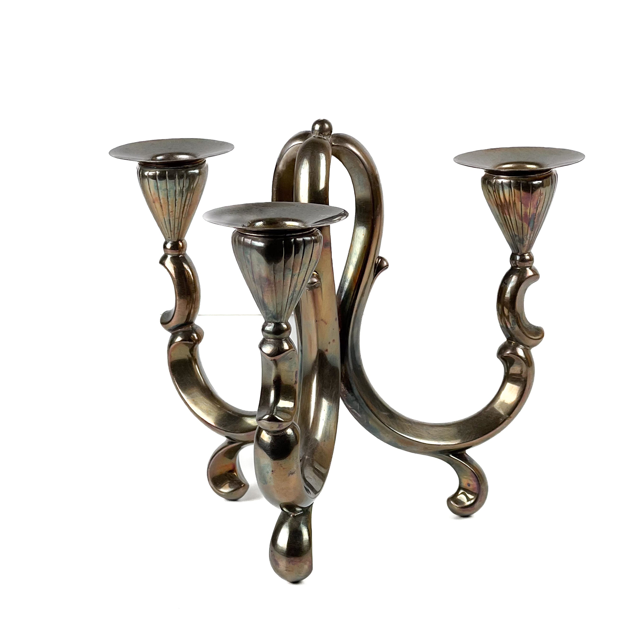 Vintage metalen 3-armige kandelaar – robuust & elegant Noii HOME