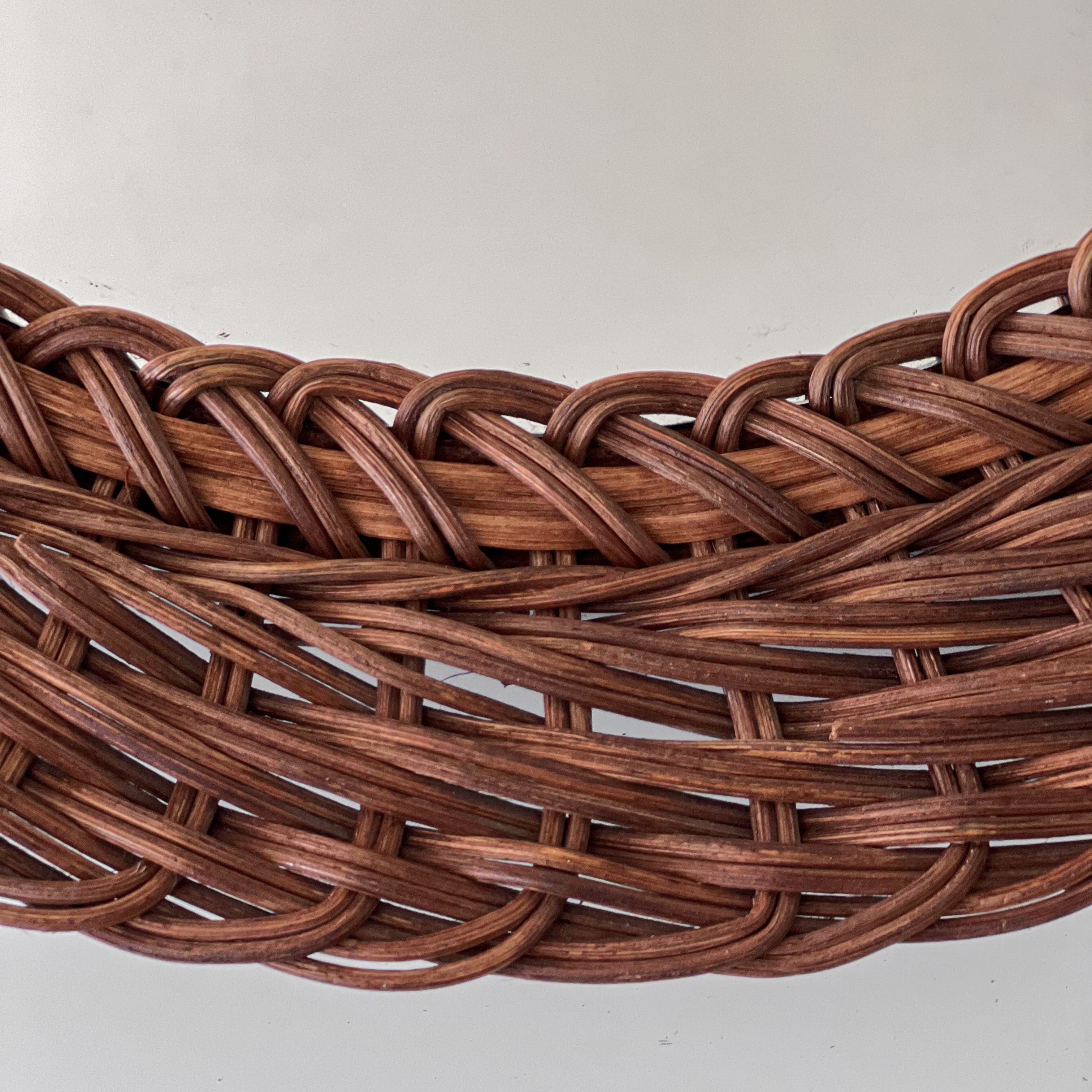 vintage rotan spiegel - rond - 42 Noii HOME
