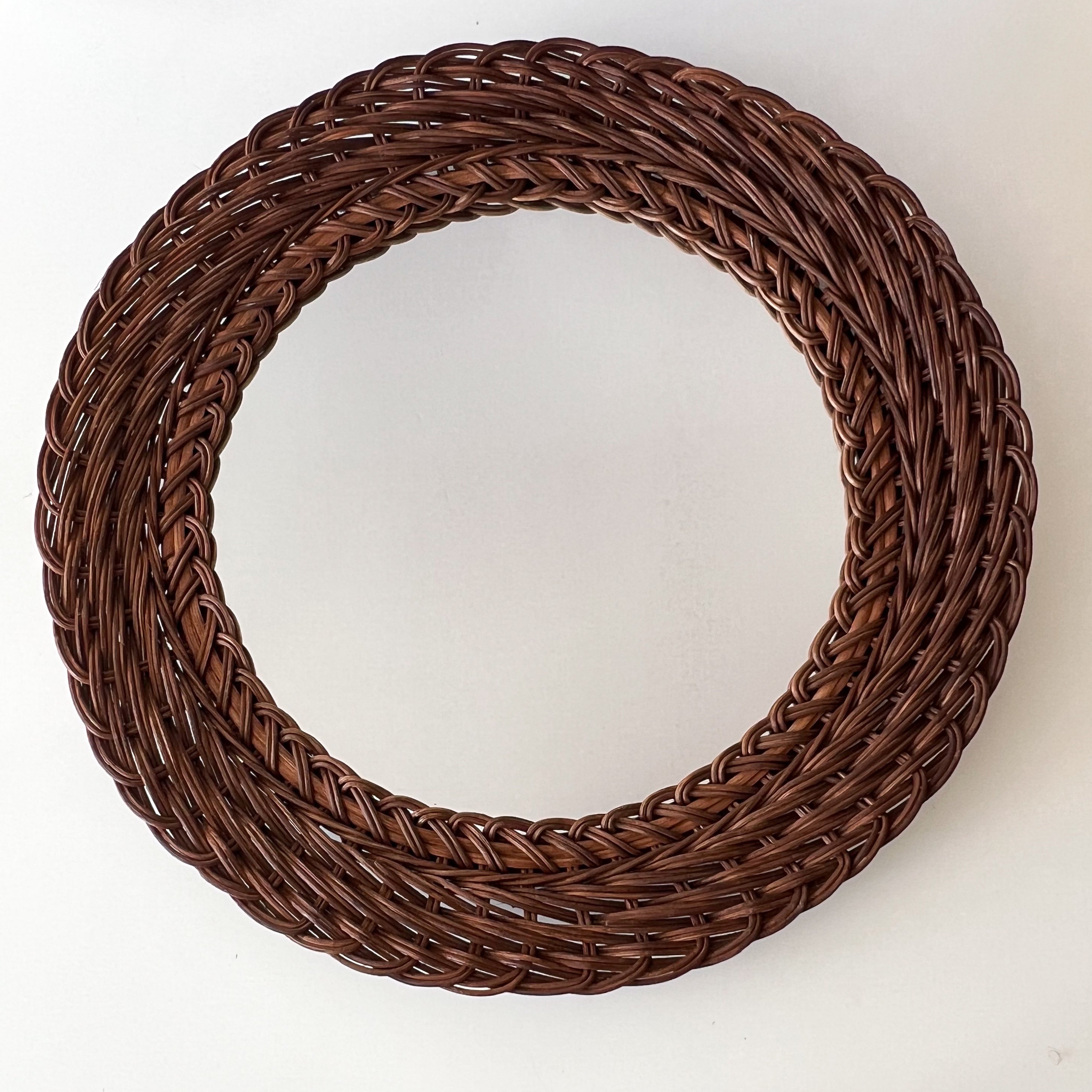 vintage rotan spiegel - rond - 42 Noii HOME